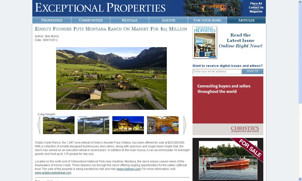 Hall and Hall Montana Estate Featured in Robb Report