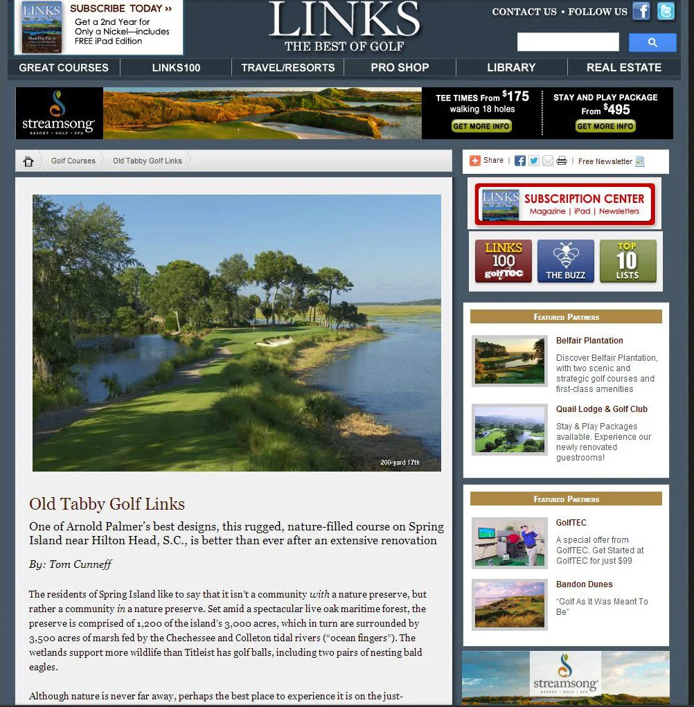 Old Tabby Links profiled by Links magazine