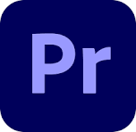 Icona di Adobe Premiere Pro con sfondo blu-viola