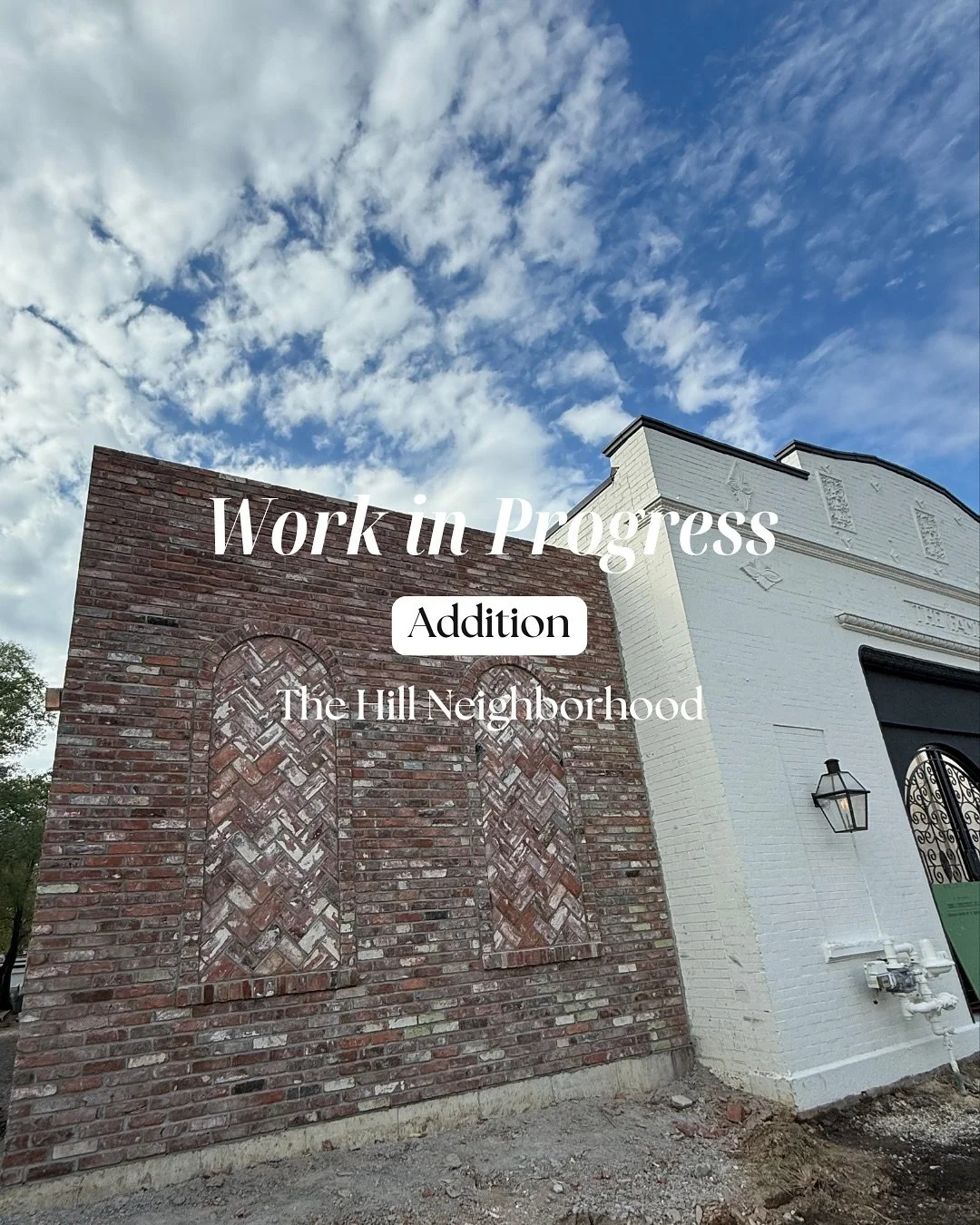 🚧 Exciting updates from The Hill project! 🚧 

Things are progressing quickly, and we&rsquo;re thrilled to share a sneak peek. Masonry work is in progress, the fireplace is set and painting has begun. Our favorite may be the stone wall in the future