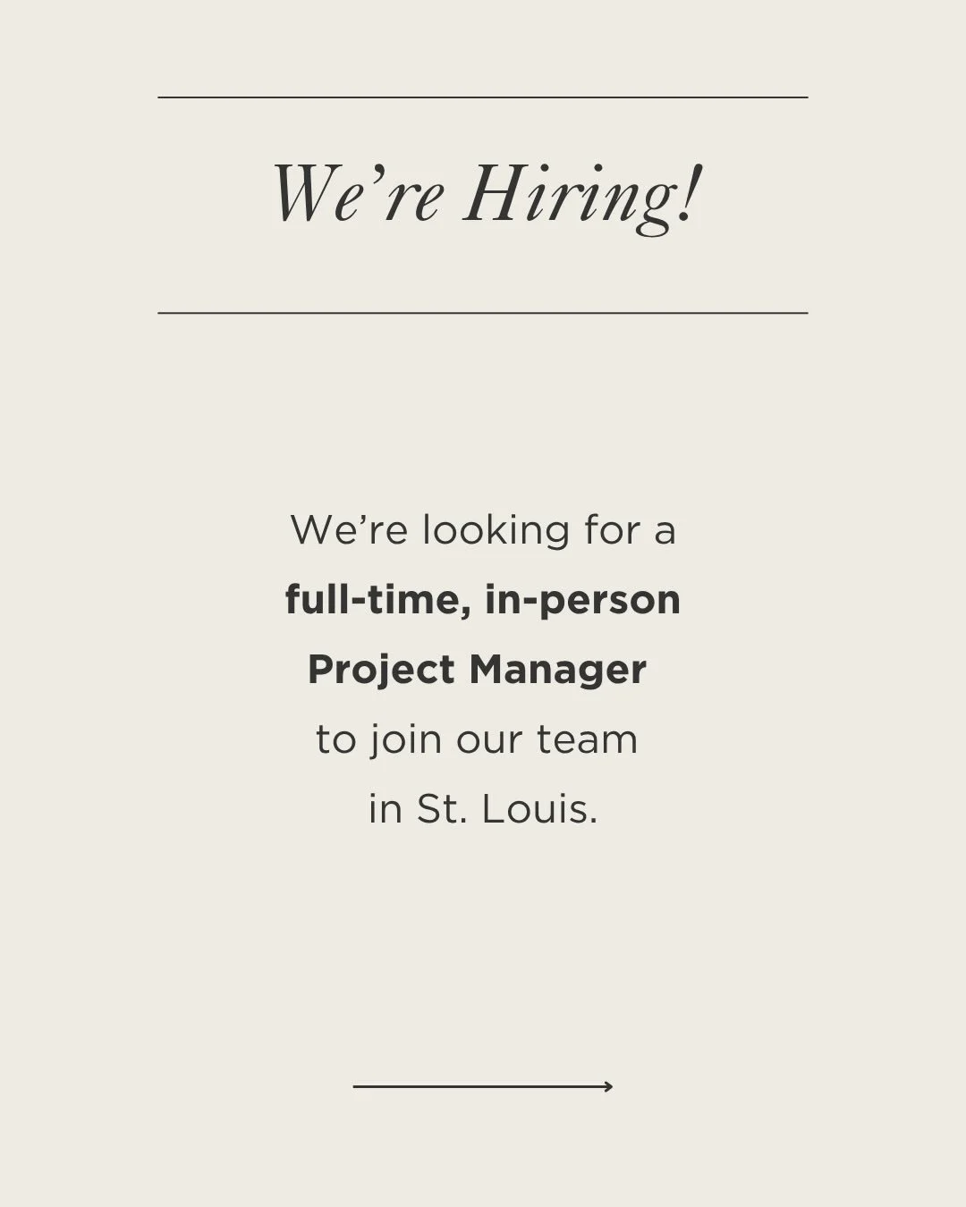 We&rsquo;re growing! We are looking for a design professional to join our team! The job description and application is linked in our bio.