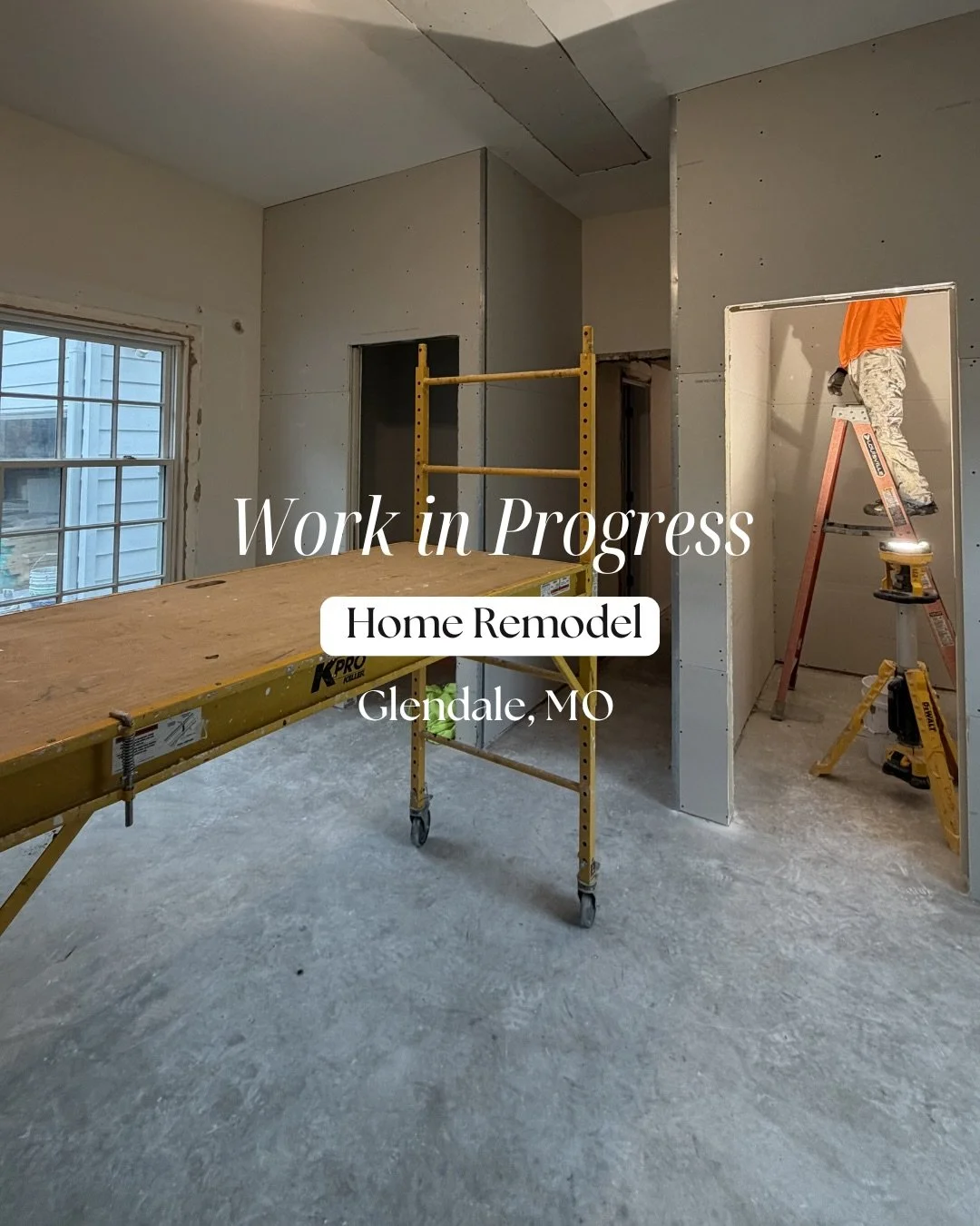 WIP | Home Remodel | Glendale, MO

Stopped by our Glendale remodel to check on progress, and it&rsquo;s coming to life. Drywall is up, the vision is taking shape, and that gorgeous custom pocket door is officially installed (of course Alexis had to g