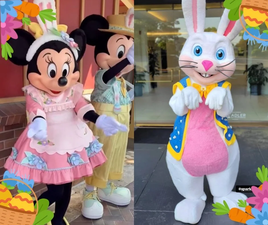 🌸🐰✨ Easter Magic Is Here! ✨🐰🌸
Make this Easter extra special with a visit from your favorite classic duo &mdash; Our favorite Mice duo in their adorable Easter outfits 💐🐭 &mdash; plus a lovable Easter Bunny ready for hugs, photos, and fun!
Perf