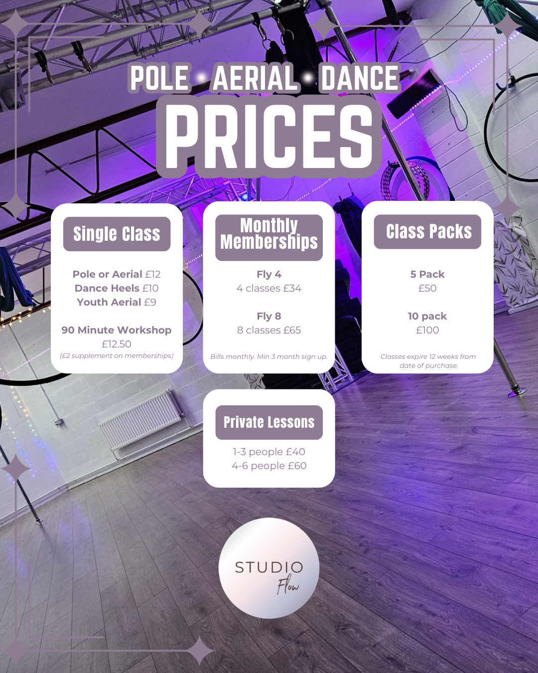 Our Class Timetable — Studio Flow