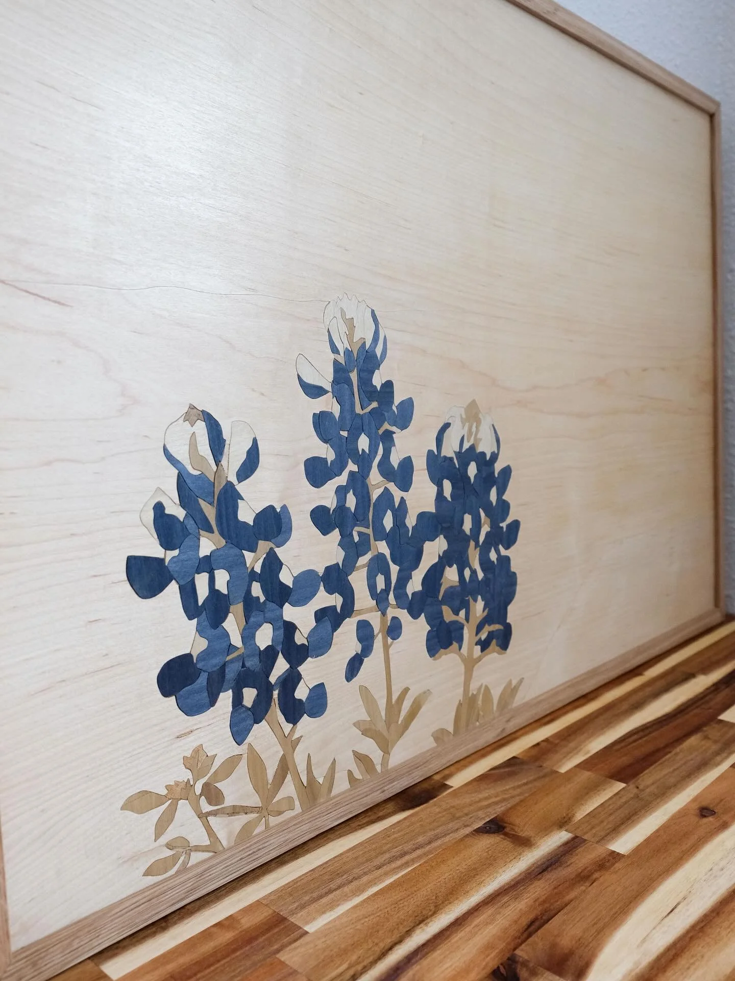 Cutting each petal out lets me play with the wood grain so that each petal can stand out as you walk by the marquetry piece. For those who missed these artworks at my last show, I&rsquo;ll be creating new ones for the Armadillo Christmas Bazaar in Au