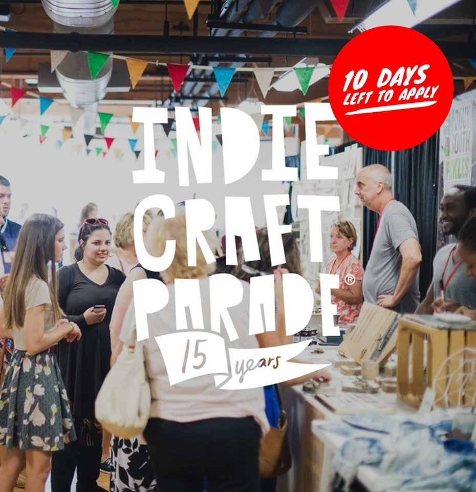🚩10 DAYS LEFT TO APPLY! 🚩 Applications for Indie Craft Parade close in ten days! If you know someone who should apply for the show, tag them here. All crafters, artisans, designers, and makers are encouraged to apply. We consistently hear from part