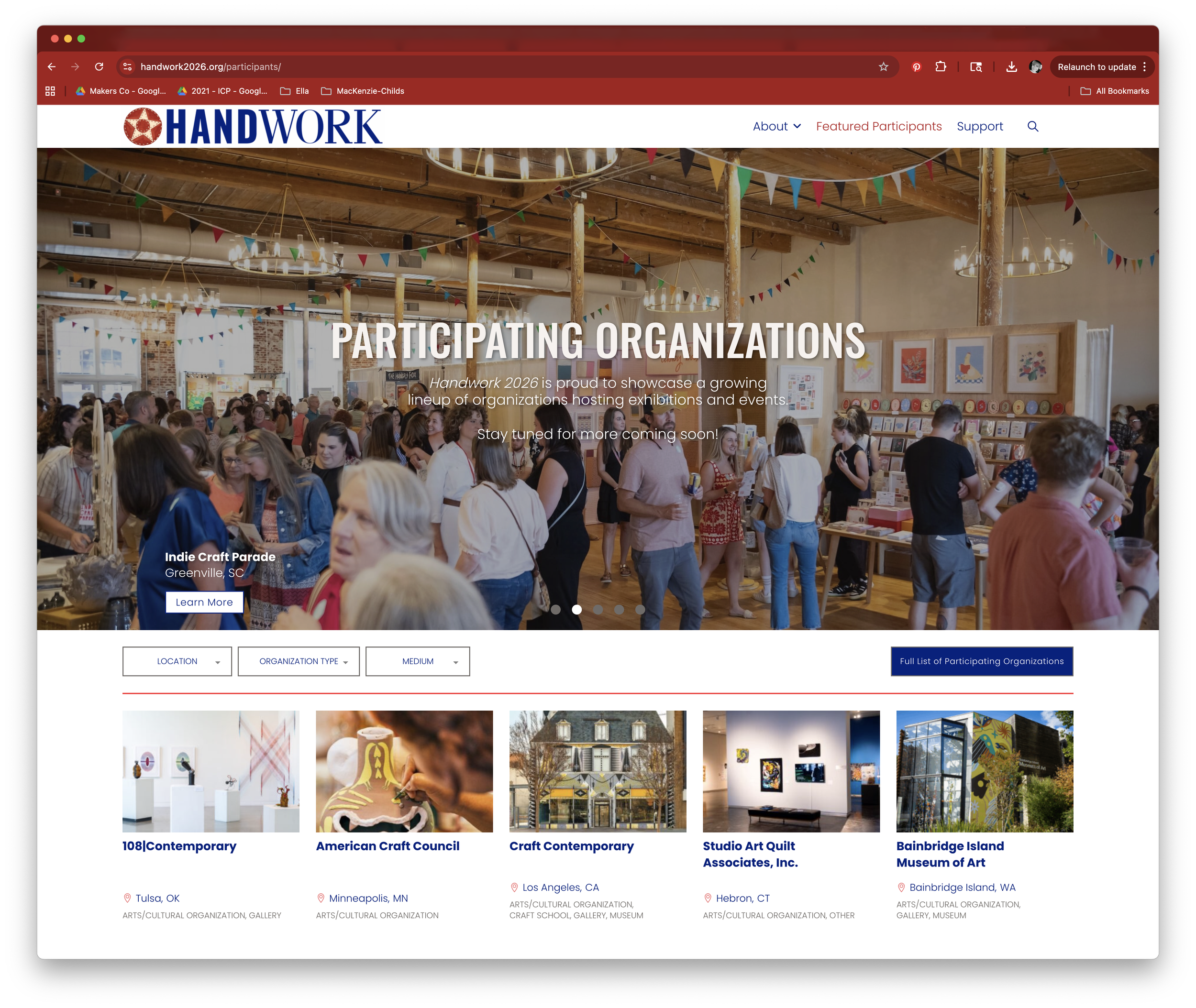   You might even Indie Craft Parade on the Handwork 2026 website!  