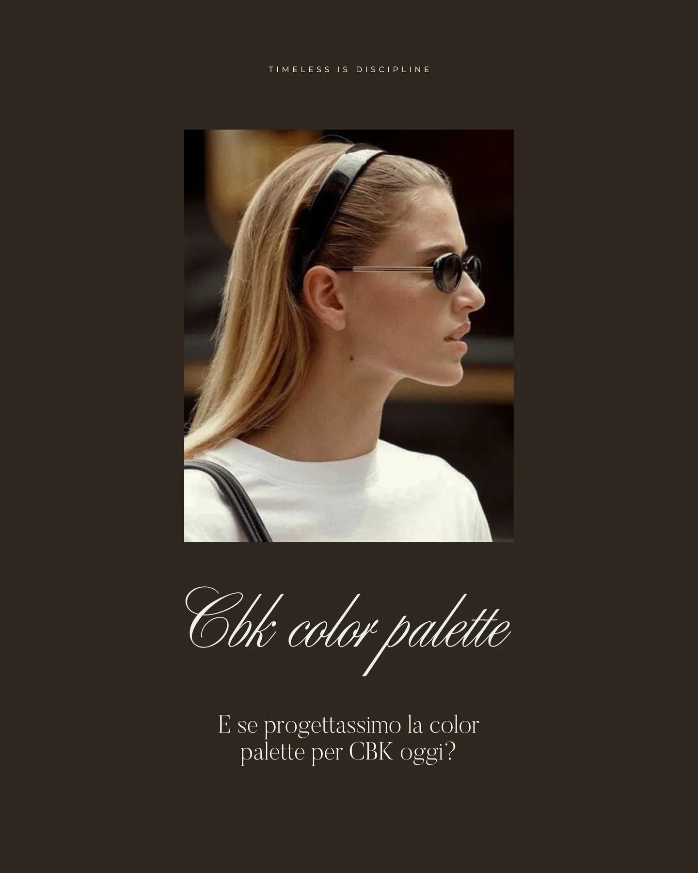 E se dovessimo progettare una palette per Carolyn Bessette-Kennedy? 

Consider this your reference &mdash;
a palette for a CBK-inspired brand.

Color palette Quiet Luxury CBK Visual Identity Brand Identity Creative Direction Design Studio Brand Desig