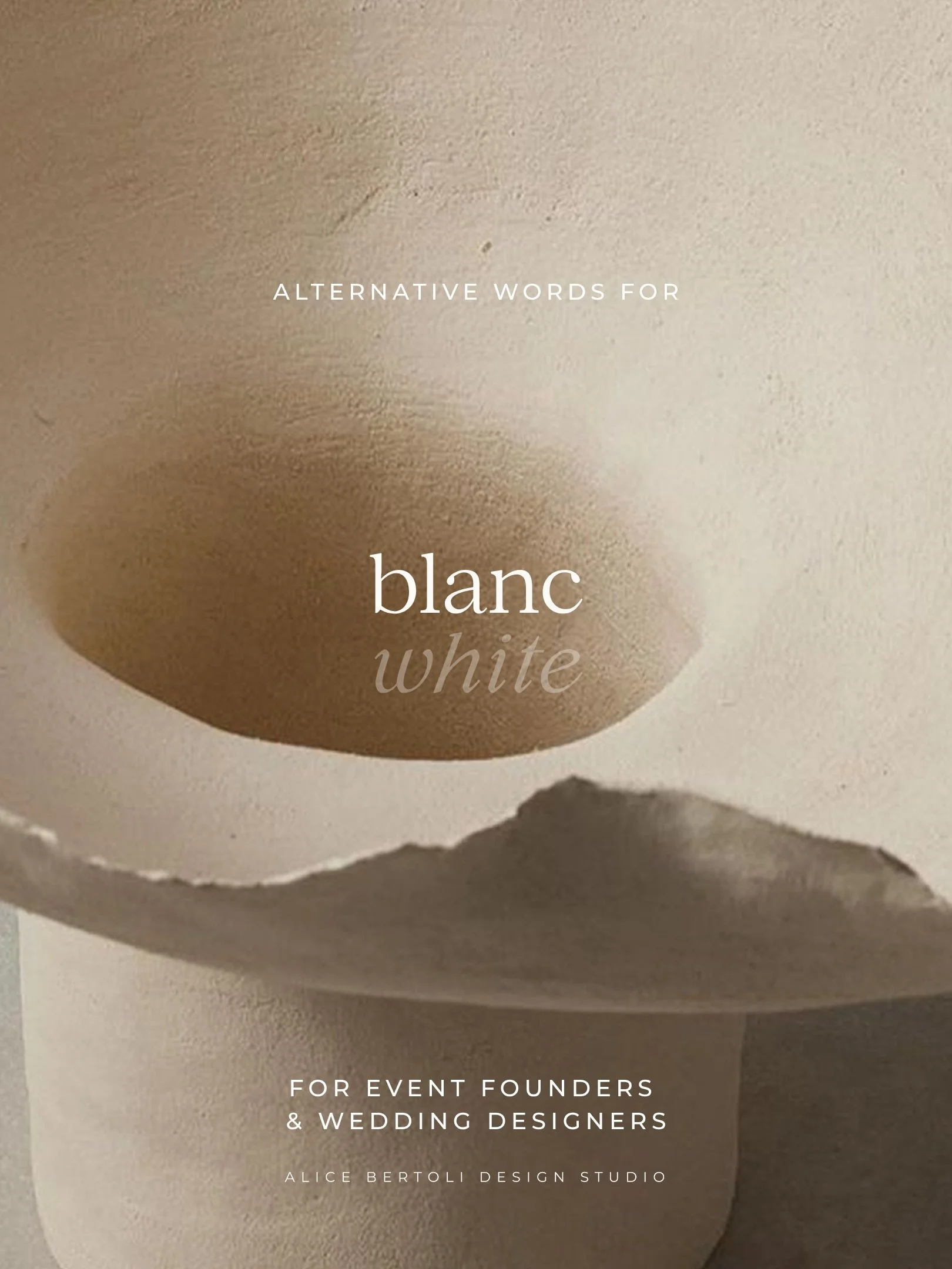 Alternative Words For // WHITE

Quale ruberesti subito per il tuo brand? 

event branding, wedding branding, brand identity for event professionals, event industry, wedding planner branding, event designer branding, luxury wedding branding, quiet lux