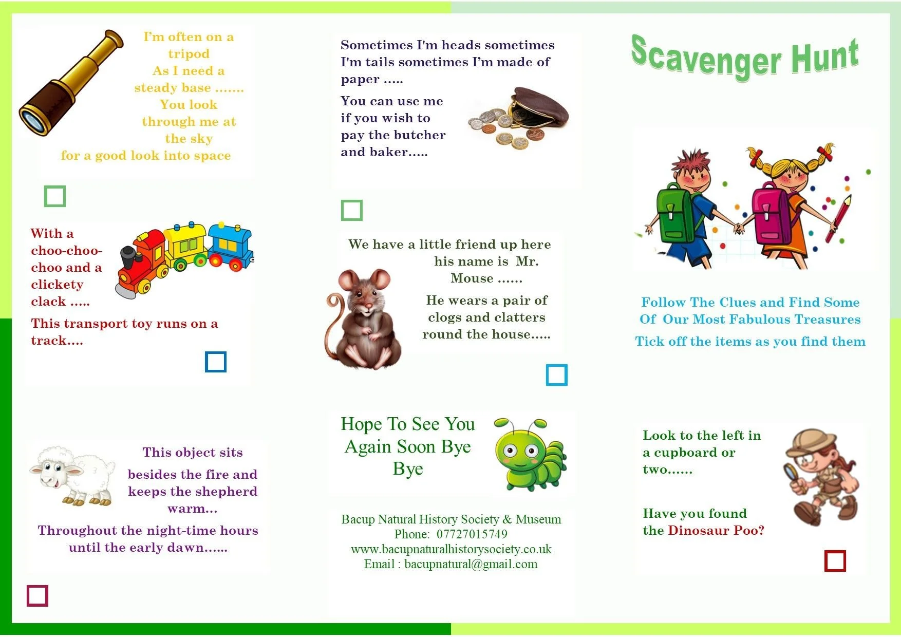 Scavenger Hunt Worksheet