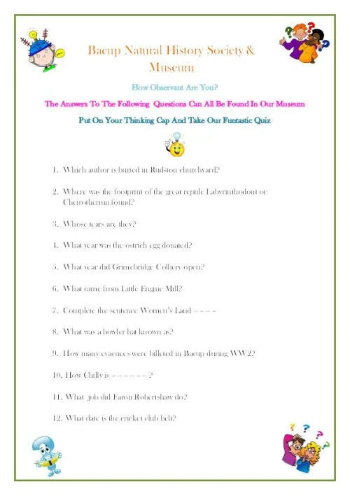 Fantastic Quiz Worksheet