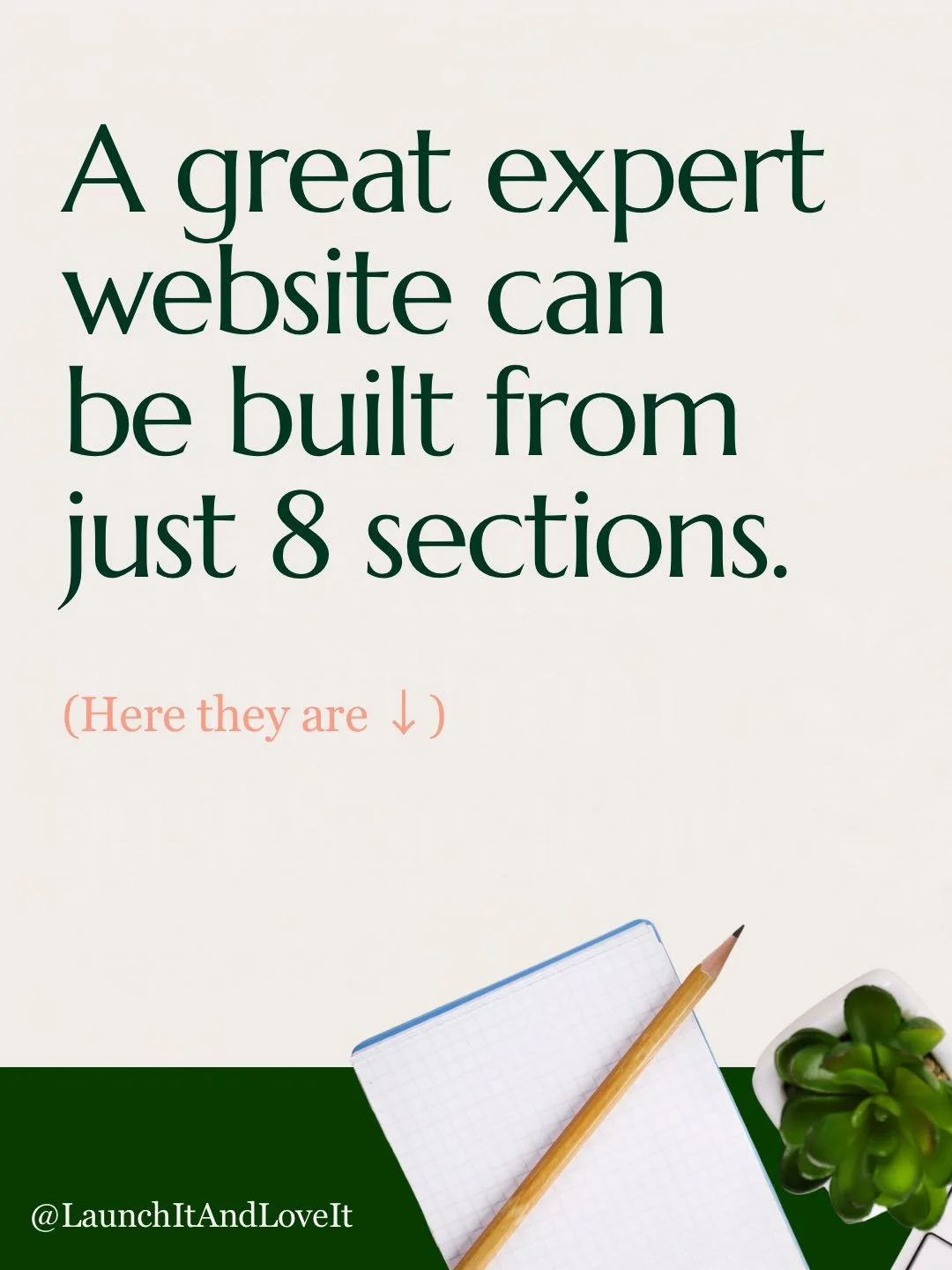 Most coaches and consultants think building their website means starting from scratch. It doesn&rsquo;t.

Every page on your website is just a stack of sections, and there are only 8 you need to know. Mix and match them, and you can build any page on