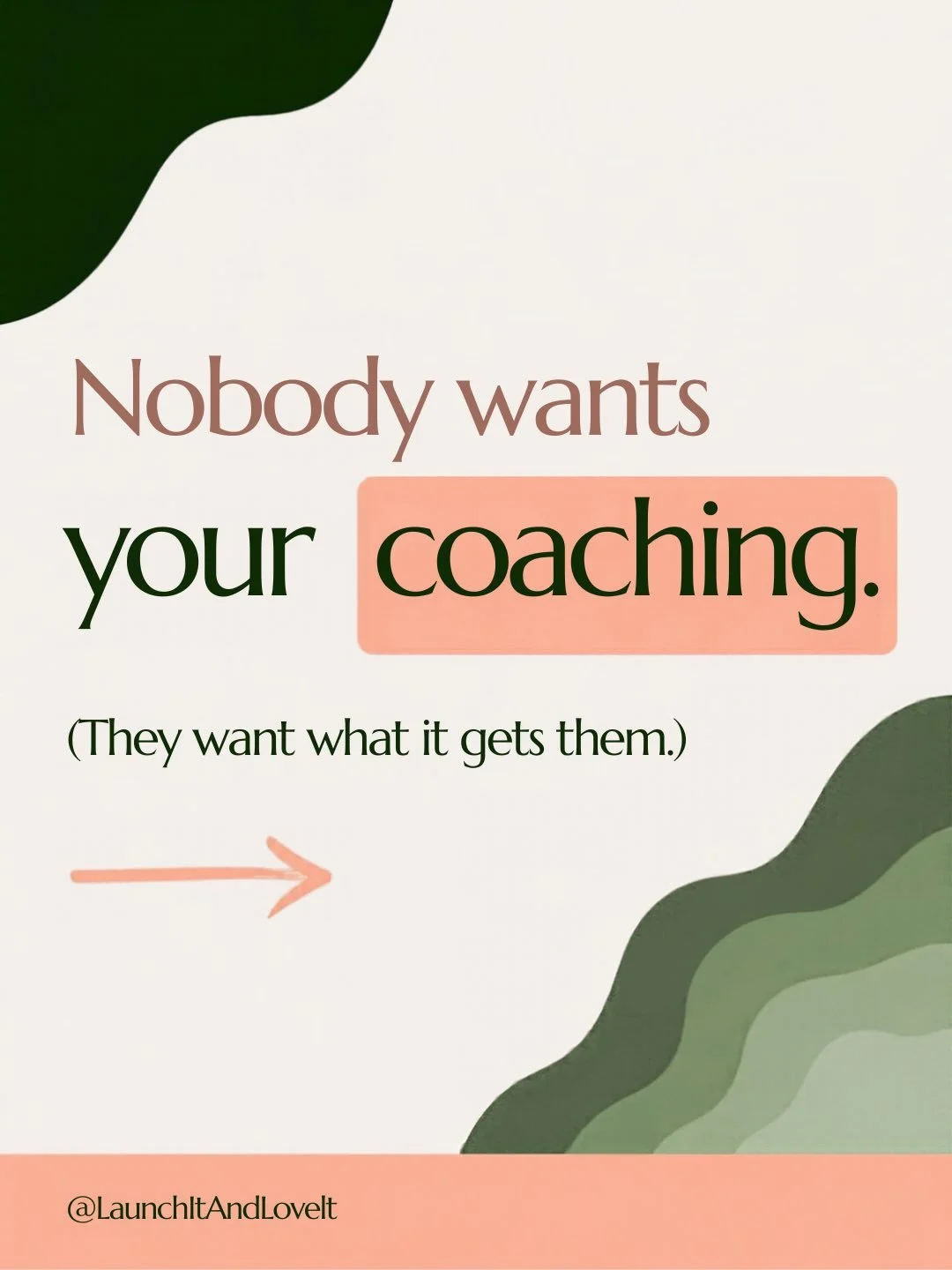 Know a coach or consultant whose website jumps straight to a list of services? Send this their way.

Nobody hires a coach because they want coaching. They hire one for the result.

So before your website lists your services, show visitors the &ldquo;