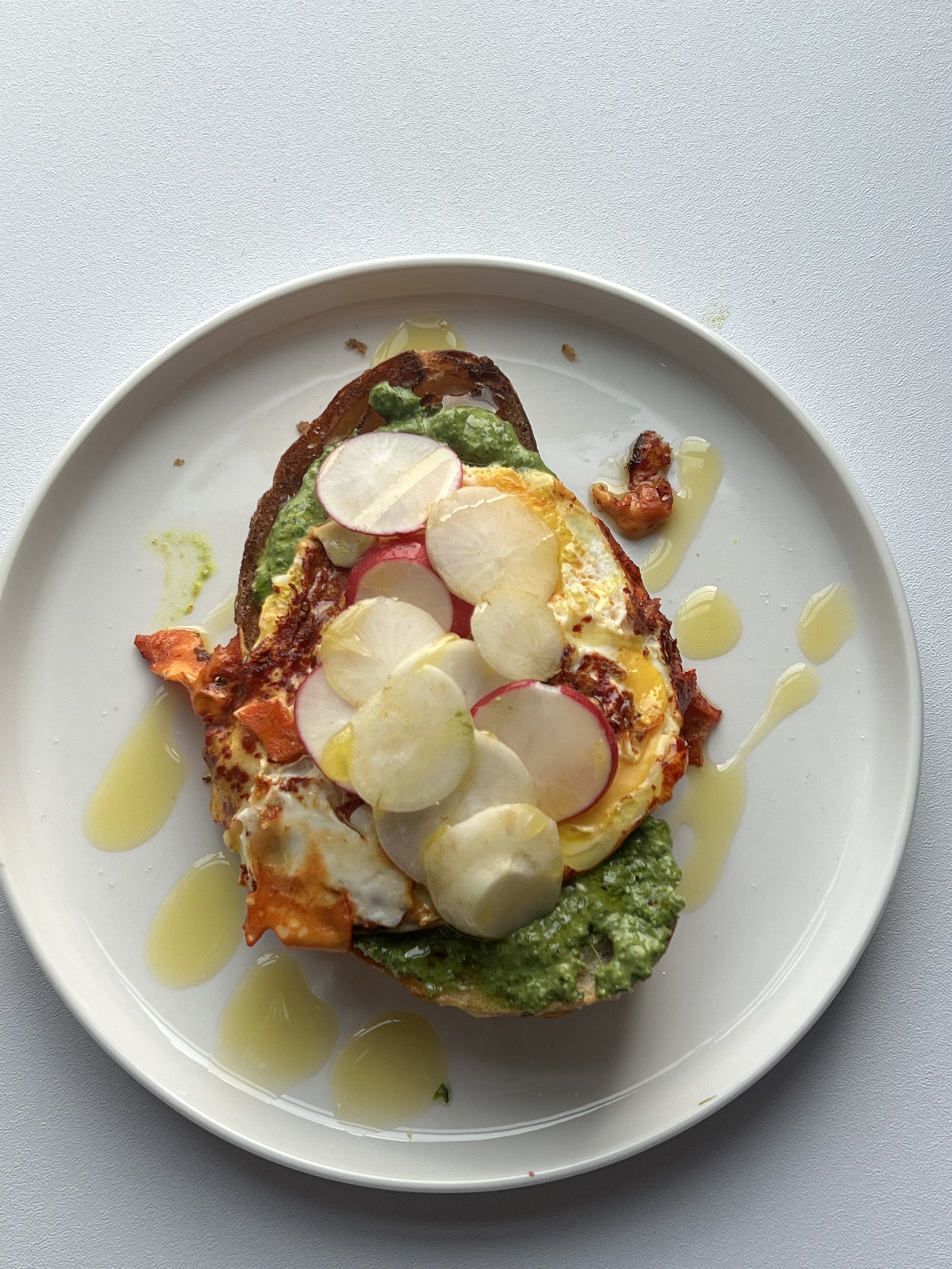 Sunny Side Turmeric Egg & Pesto Sourdough
