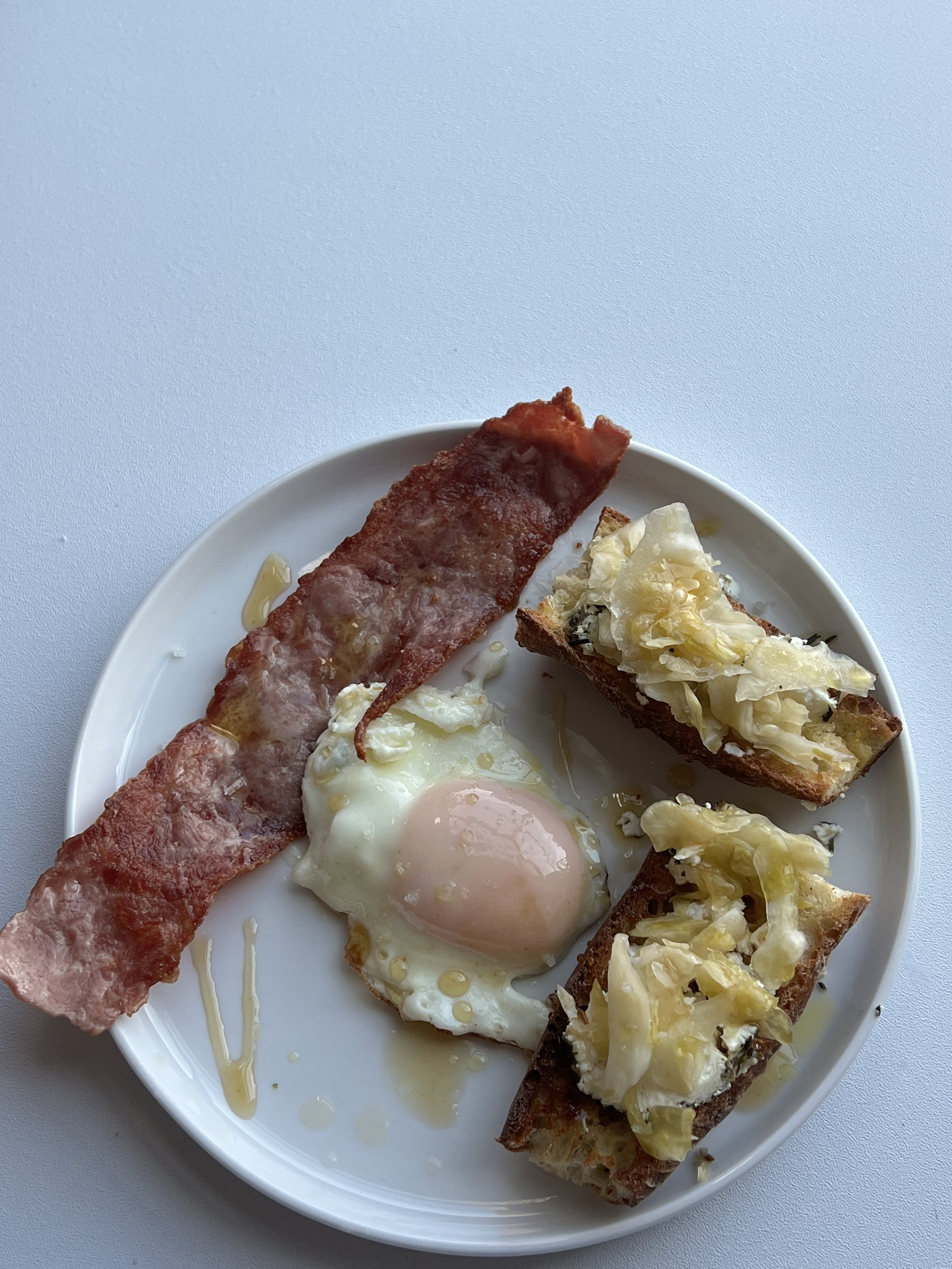 Goat Cheese & Hot Honey Sourdough Baguette Breakfast