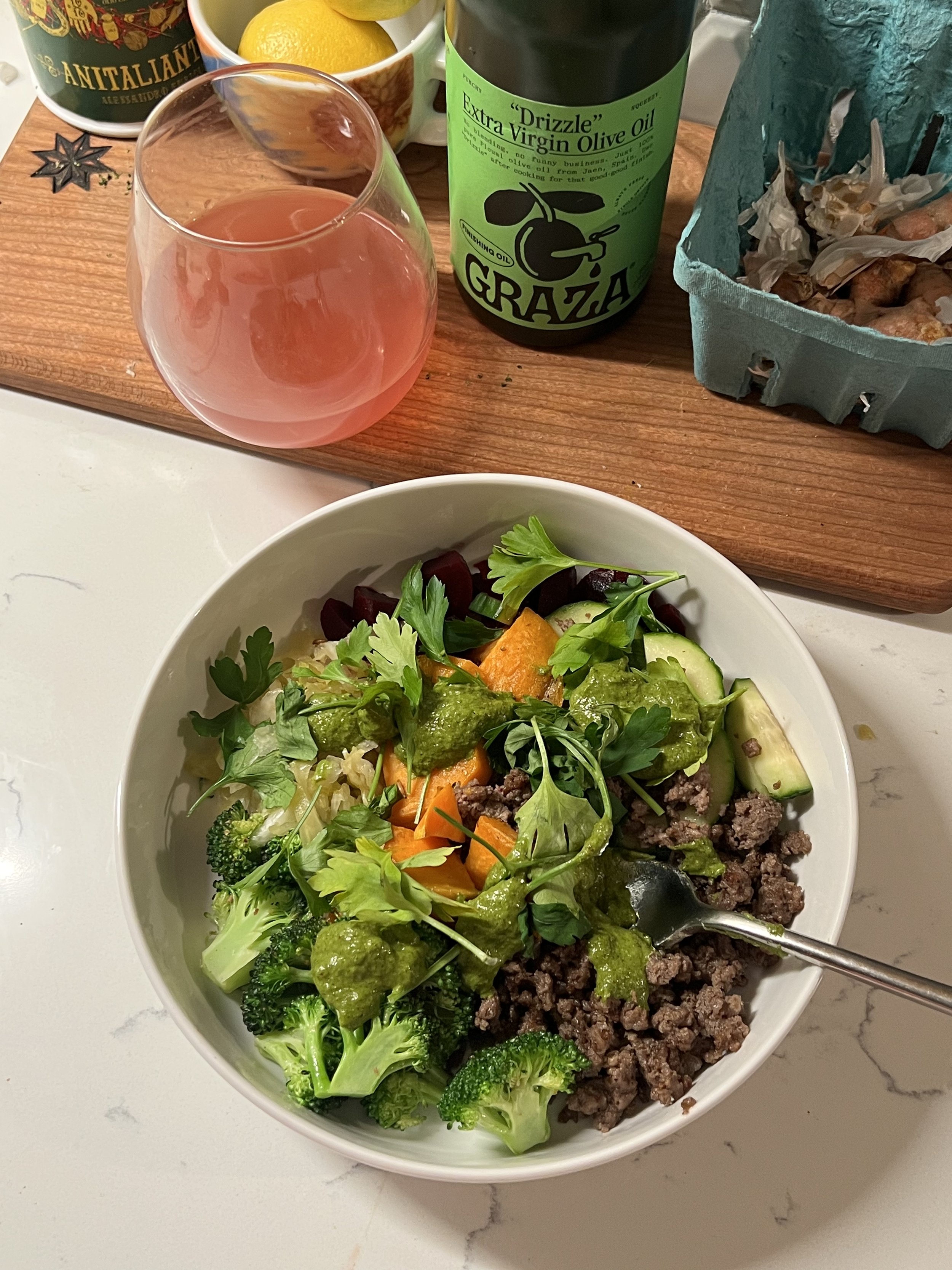 Grass Fed Ground Beef & Vegetable Bowl