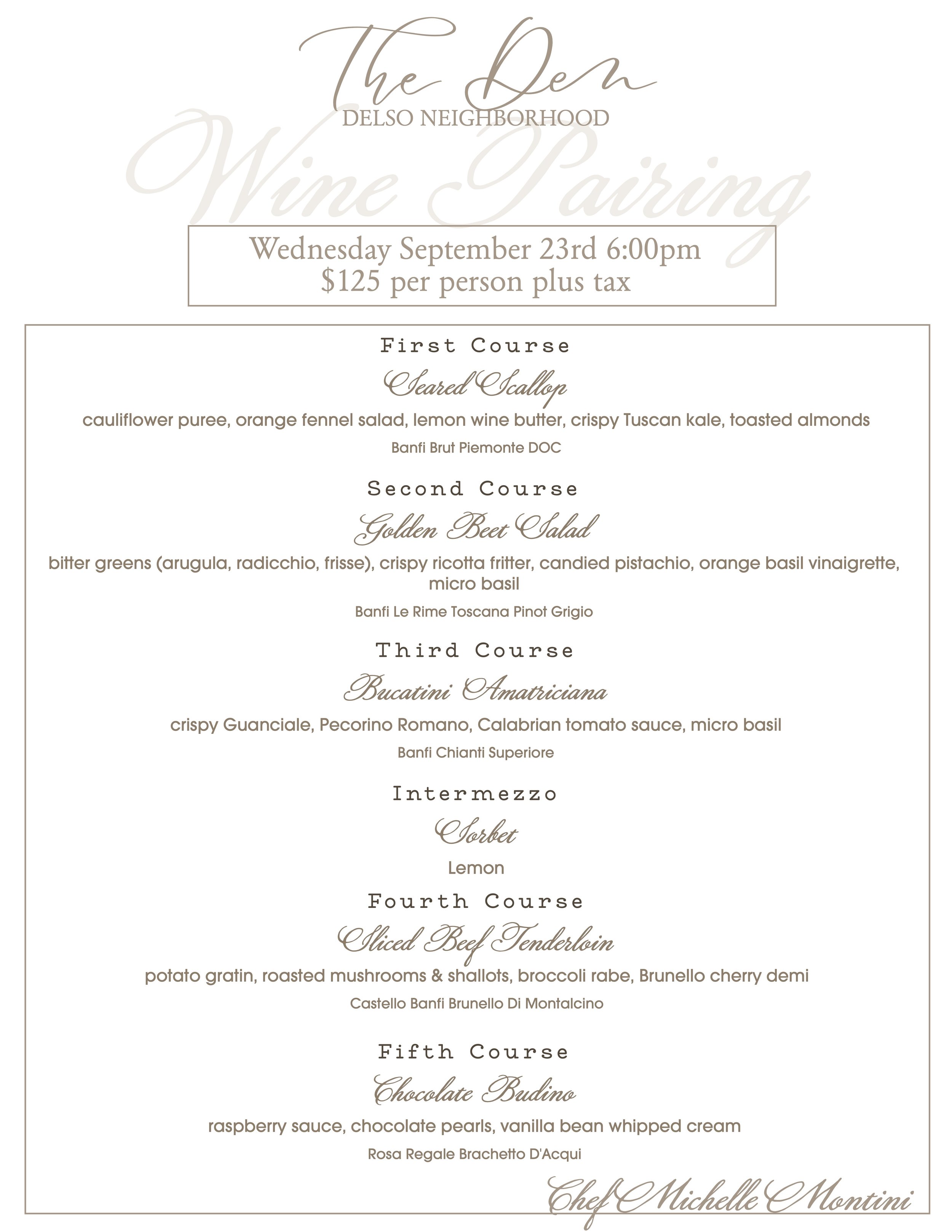 Banfi Wine Pairing Dinner
