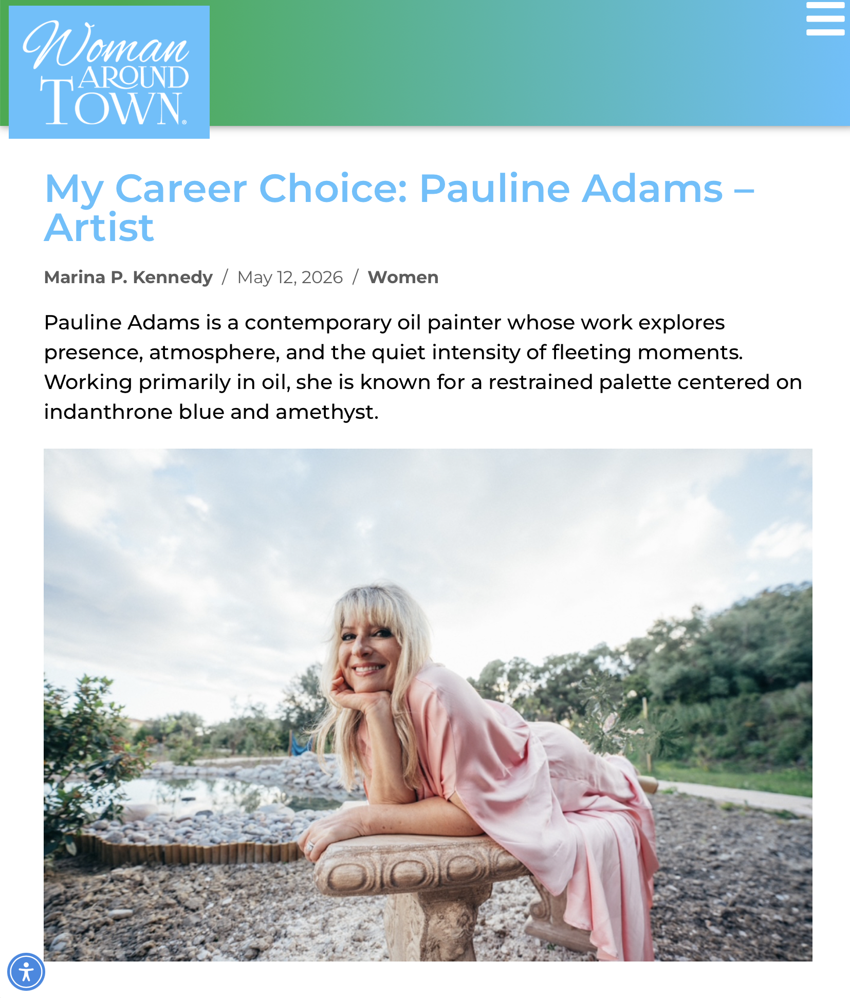 WOMAN AROUND TOWN: My Career Choice: Pauline Adams – Artist / May 12, 2026
