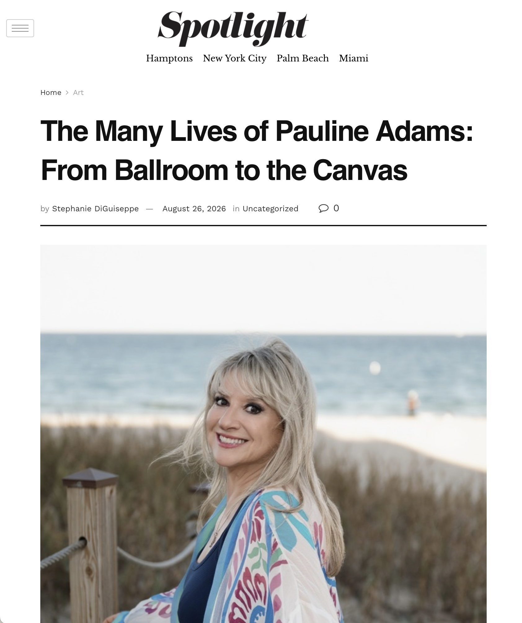 SPOTLIGHT MAGAZINE: The Many Lives of Pauline Adams: From Ballroom to the Canvas by: Stephanie DiGuiseppe /  August 26, 2026 