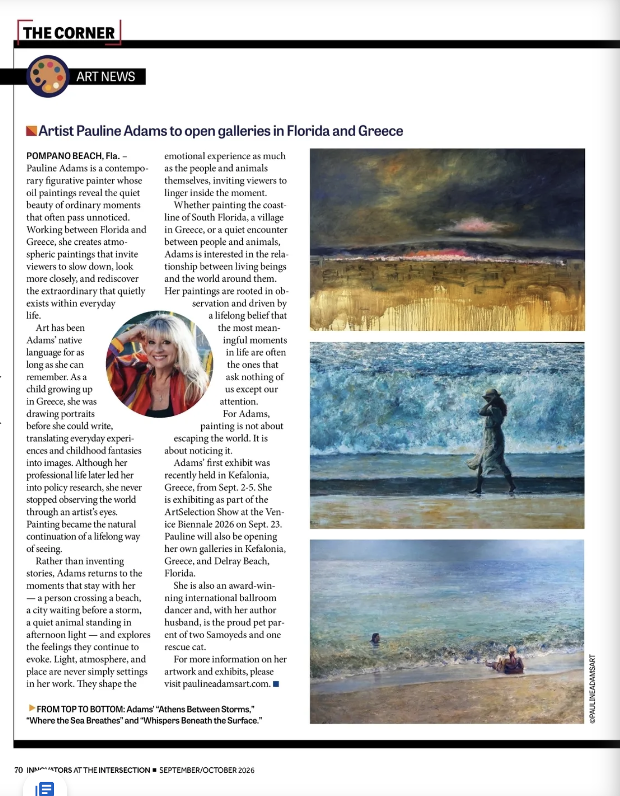 INNOVATORS AT THE INTERSECTION SEPT/ OCT 2026 ISSUE: Art News (Page 70)