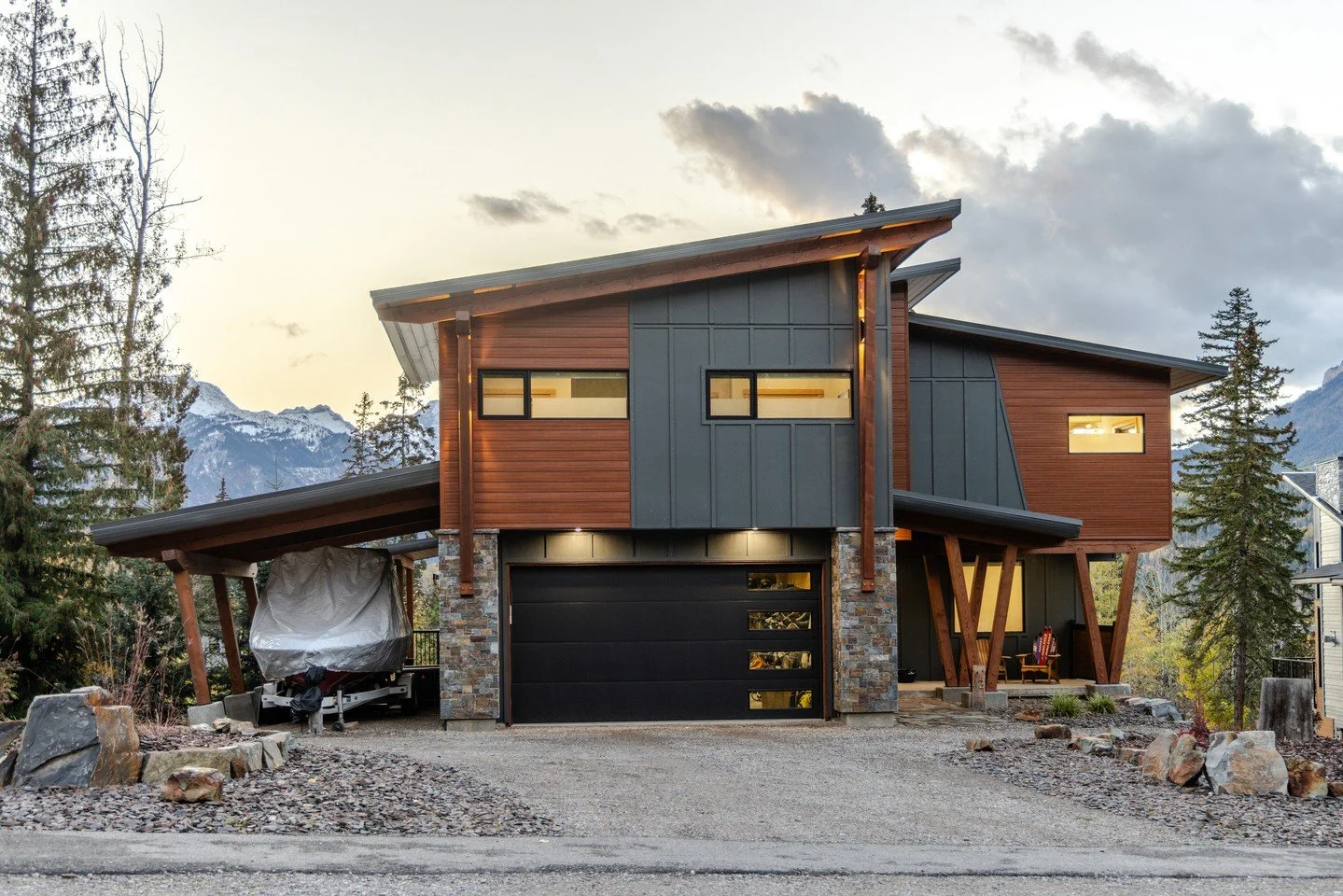 Strong lines, intentional contrast, and a form that responds to its surroundings.

Every element of this home is designed with purpose - not just for performance, but for how it will be used day to day. Covered areas extend the living space, creating