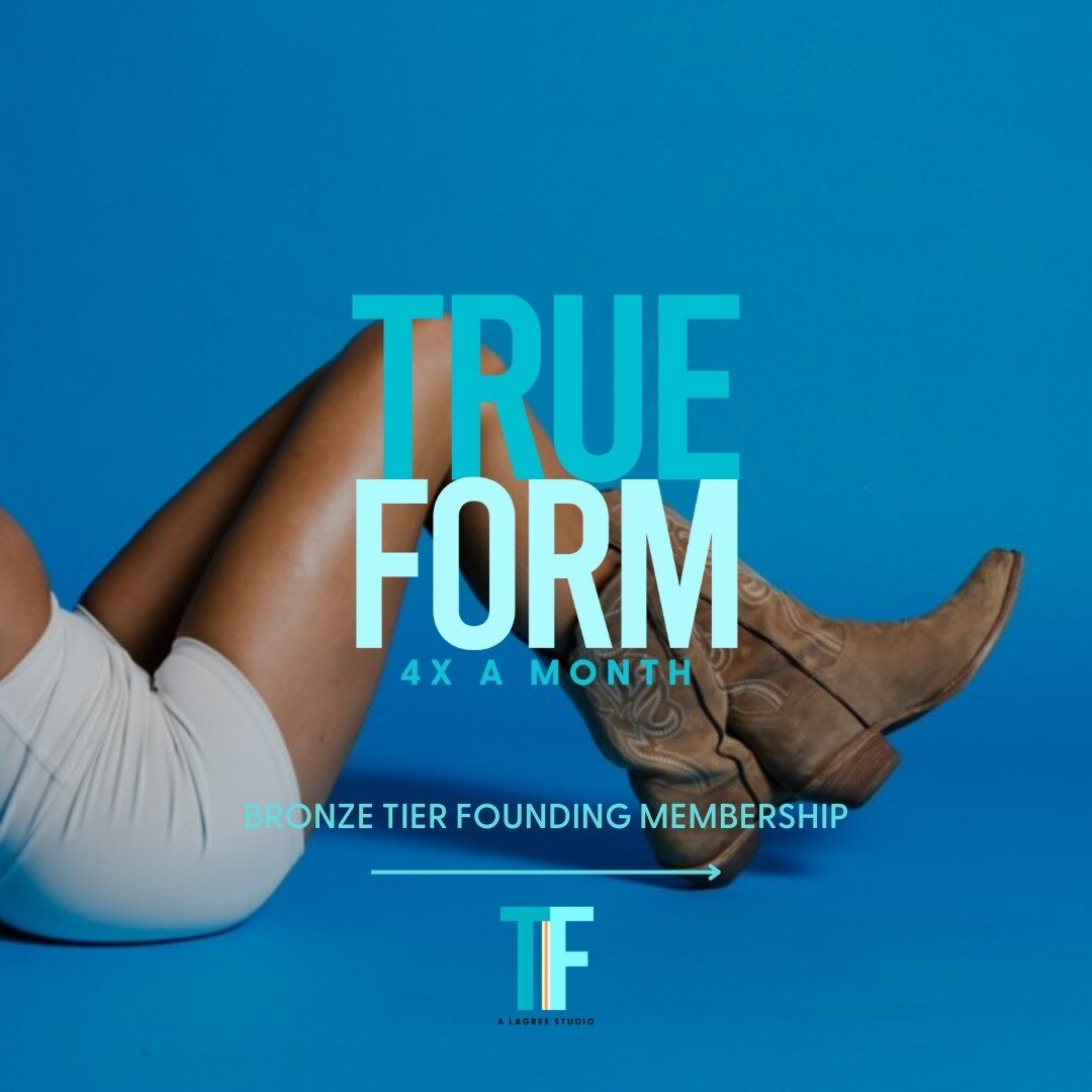 PRE PURCHASE THE TRUEFORM BRONZE TIER. 4 CLASSES A MONTH. OUT NOW. AND UNTIL OPENING DAY.⁠
⁠
our Bronze Tier founders rate is LIVE:⁠
+ $120/ MONTH FOR 4 CLASSES/ MONTH⁠
+ lock this rate in for Life⁠
+ membership starts the first class you book at our