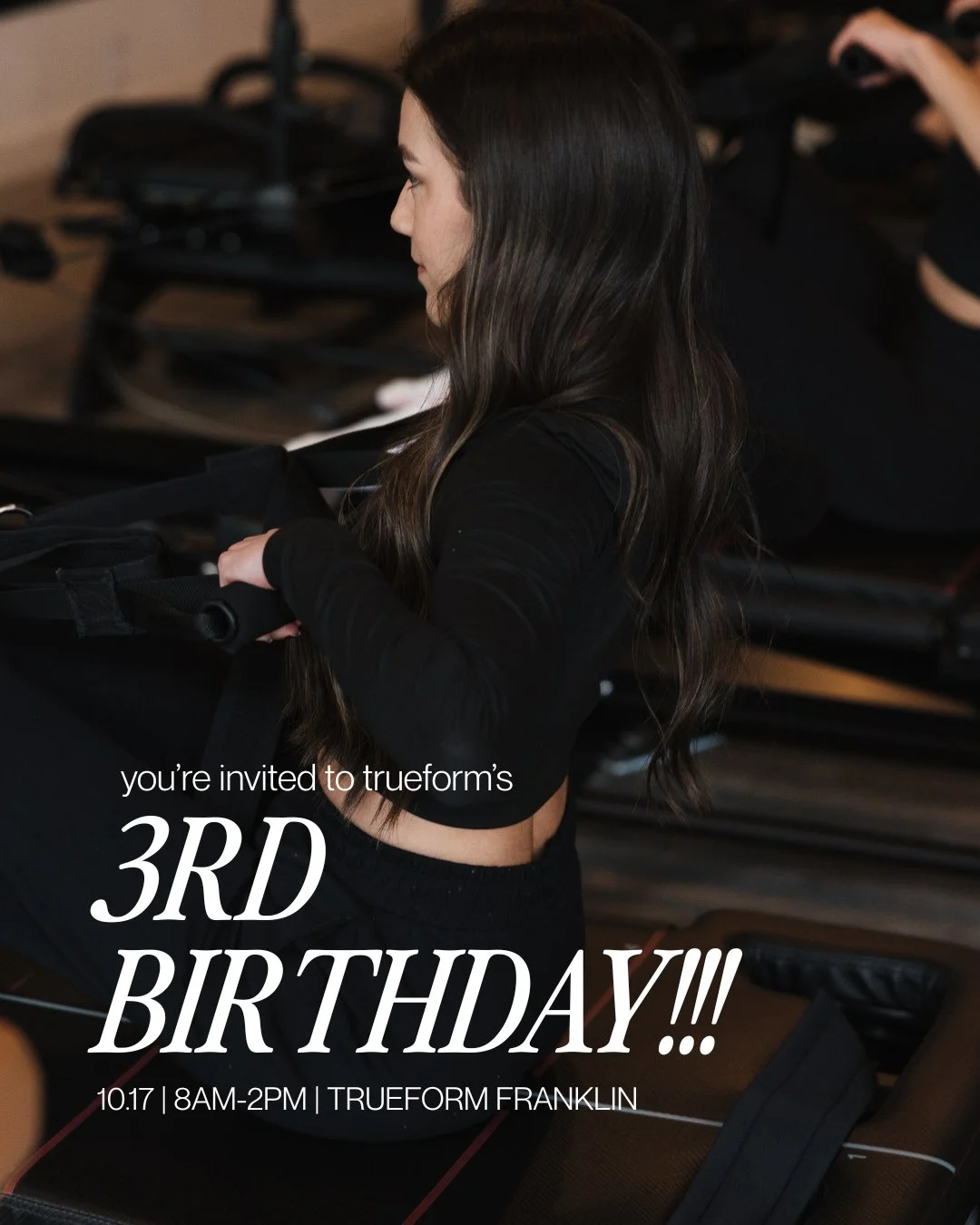 THIS FRIDAY IS TRUEFORM'S BDAY PARTY 😍🎉⁠
⁠
friday is not only a celebration of our franklin studios rebrand, but our legacy as a whole. we can't wait to celebrate with you, friend.⁠
⁠
disclaimer: totally fair to have FOMO if you can't make it!!!⁠
⁠