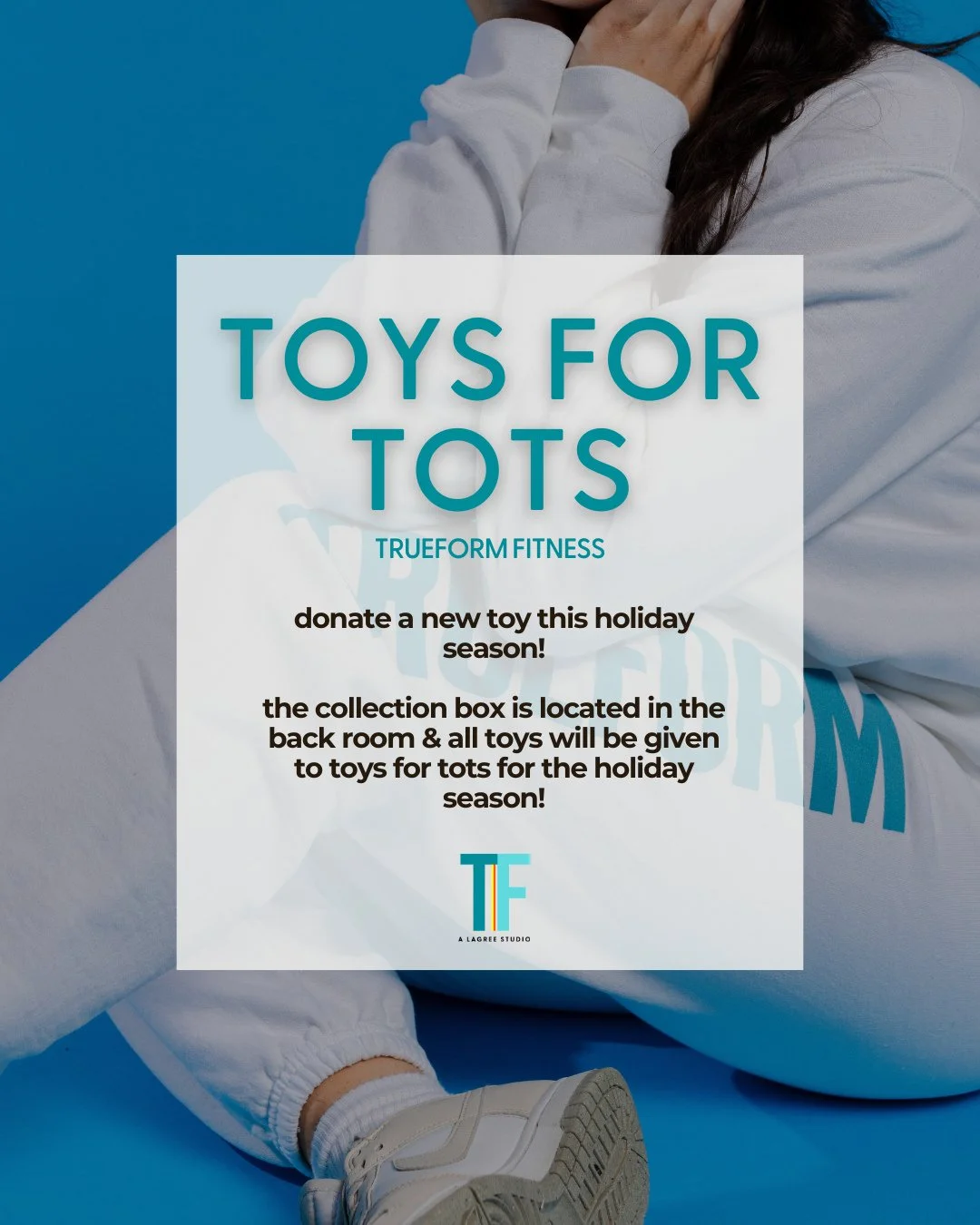 we&rsquo;re partnering with @toysfortotsofficial this season 🎄⁠
bring a new, unwrapped toy to the studio &amp; help make a child&rsquo;s holiday a little brighter.⁠
⁠
drop off is at the back room, thank you! ❤️⁠
⁠
#trueformfitness #lagreefitnessstud