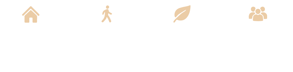 Infographic with four sections: Historic Architecture, Walkable & Connected, Parks & River, and Central Ottawa Lifestyle. Each section features an icon and describes features of Ottawa, such as neighborhood architecture, access to downtown, natural parks, and lifestyle amenities.