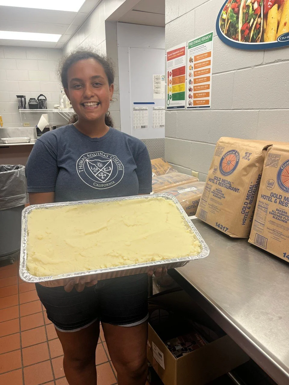 Queen Gianna helping with Dumpling Prep