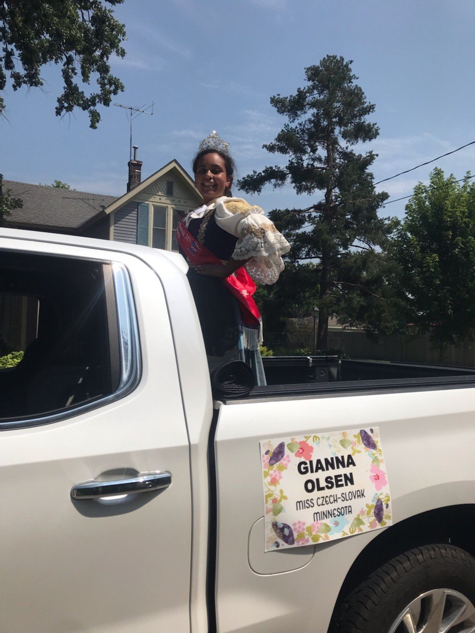 Queen Gianna at her home town parade in Stillwater