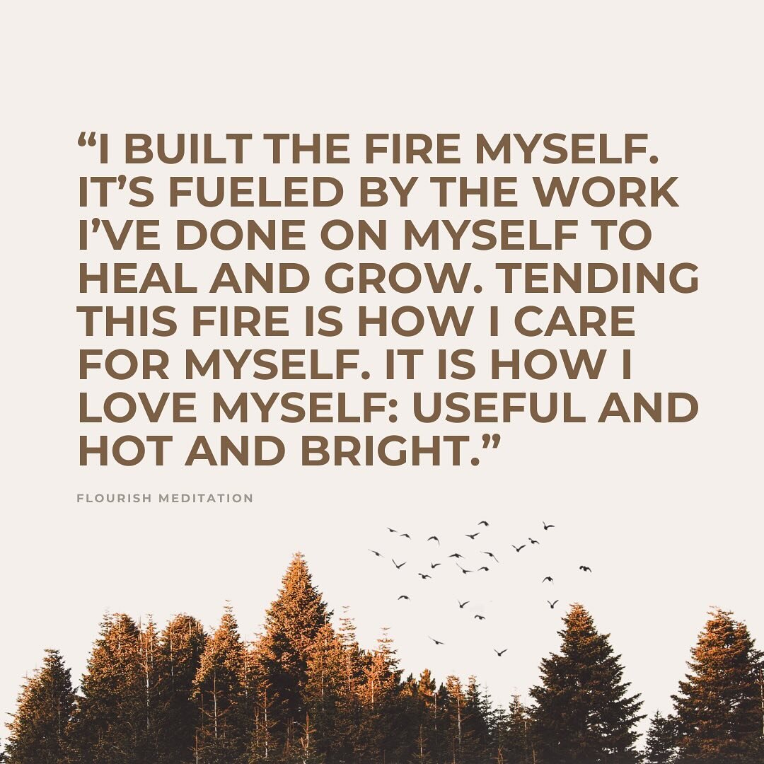 &ldquo;I built the fire myself.

It took twenty years or so and I made a lot of mistakes along the way. I got lost gathering wood. I didn&rsquo;t know how to light it. How to shape it. How to keep it burning and strong. But I got there.

It&rsquo;s f