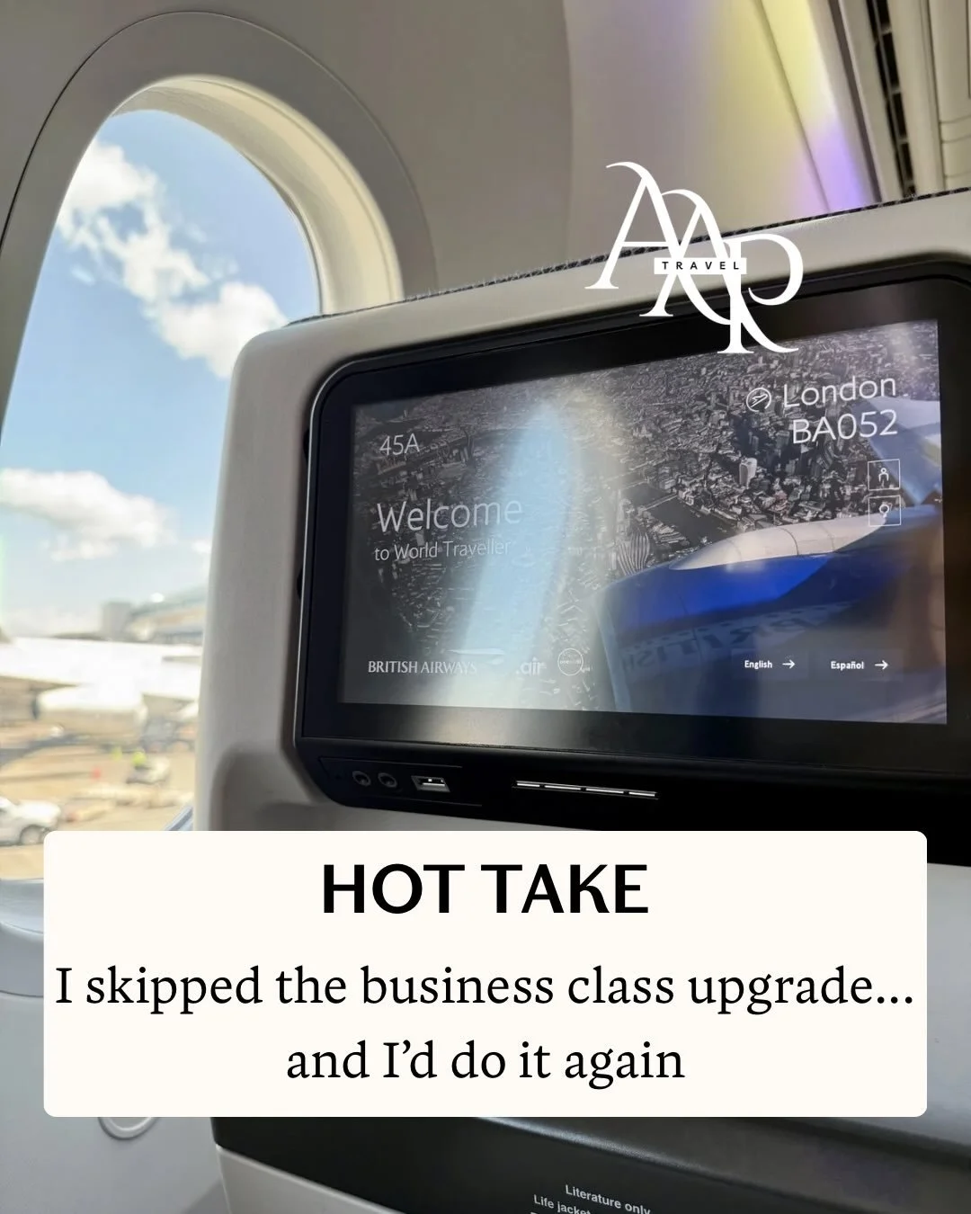 Hot take: the luxury layover is better than the business class upgrade, and cheaper! 🛫

On my way home from Mykonos, I traded the upgrade for 18 hours in London: five-star hotel, dinner with friends, a 90-minute massage. I flew economy home and genu