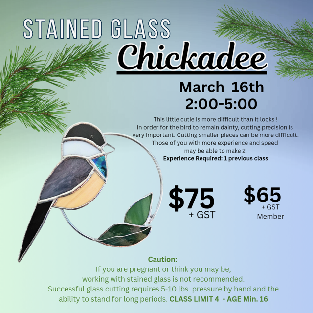 Afternoon Stained Glass Chickadee with Darlene Strong