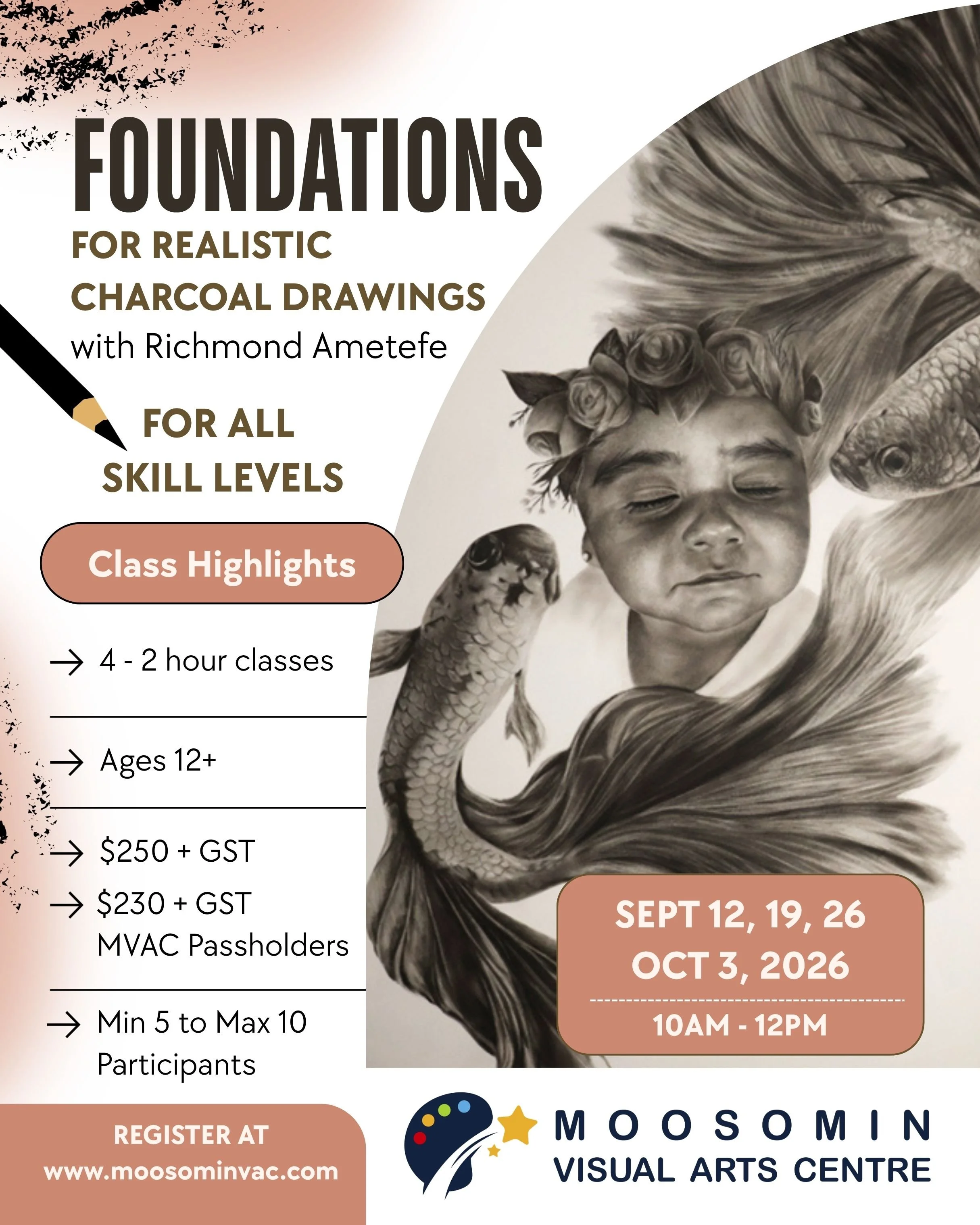 Foundations for Realistic Charcoal Drawings with Richmond Ametefe