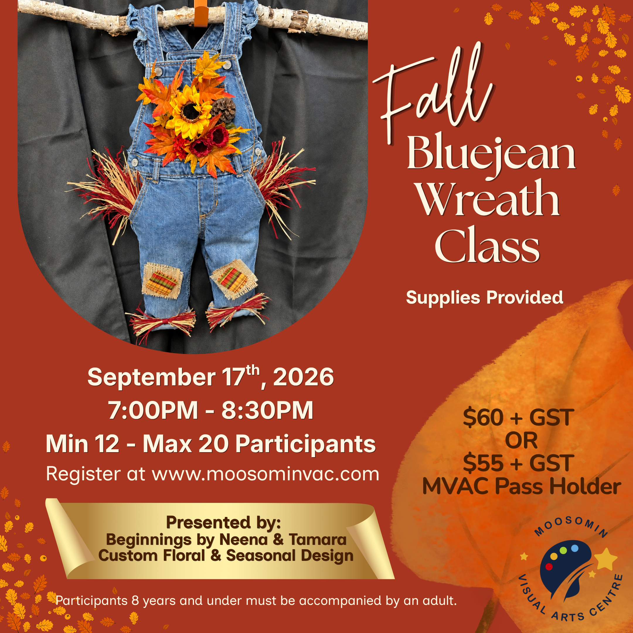 Fall Bluejean Wreath with Neena and Tamara of Beginnings