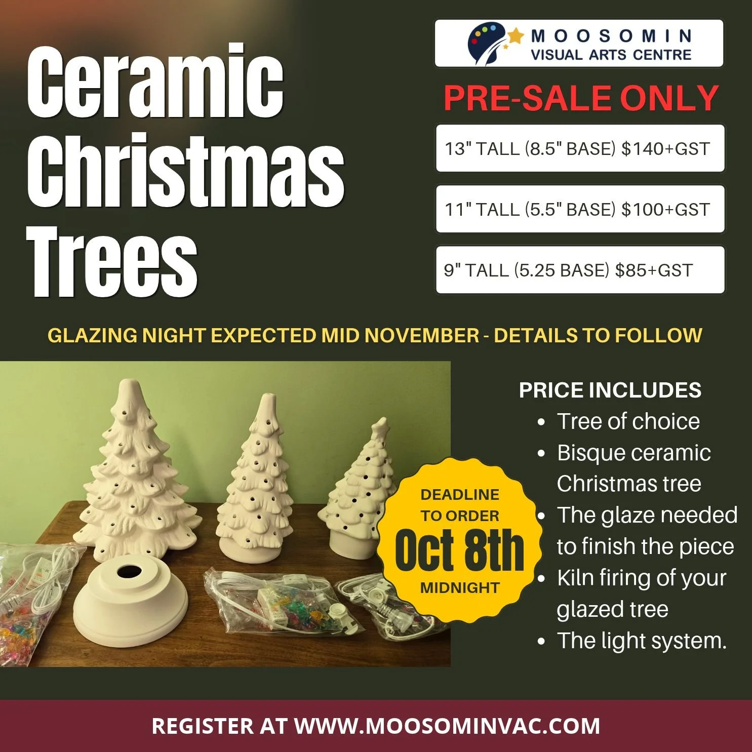 Ceramic Christmas Tree Pre-Order Deadline