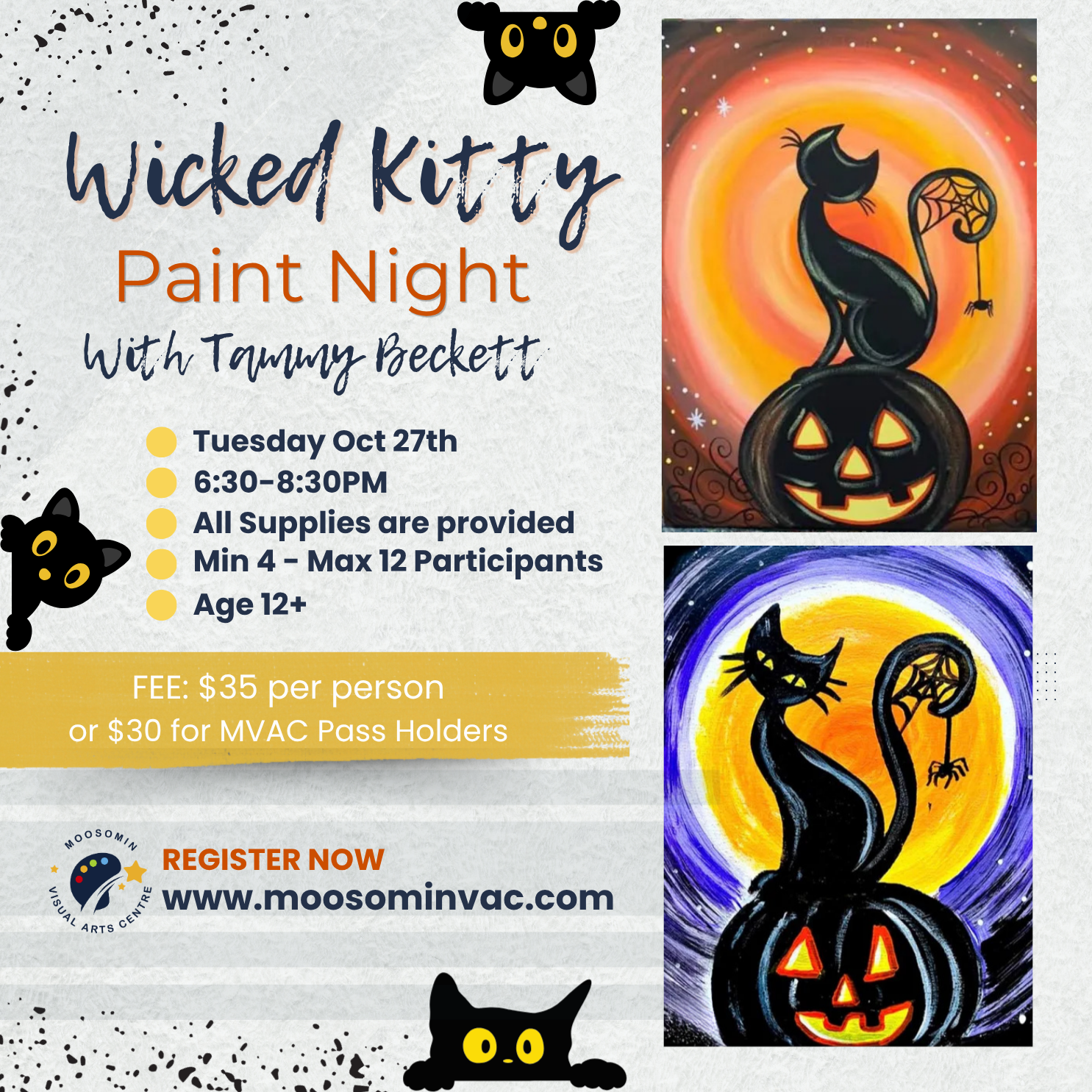 Wicked Kitty Acrylic Paint Night with Tammy Beckett