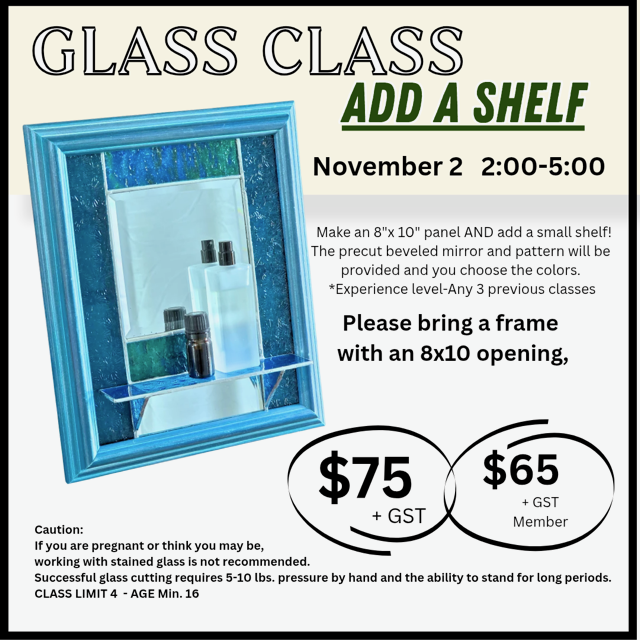 Afternoon Add a Shelf Stained Glass Class with Darlene Strong