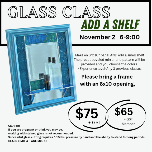 Evening Add a Shelf Stained Glass Class with Darlene Strong