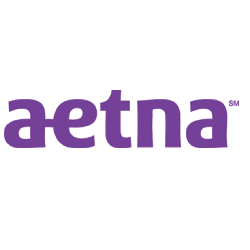 Aetna logo in purple text on a white background.