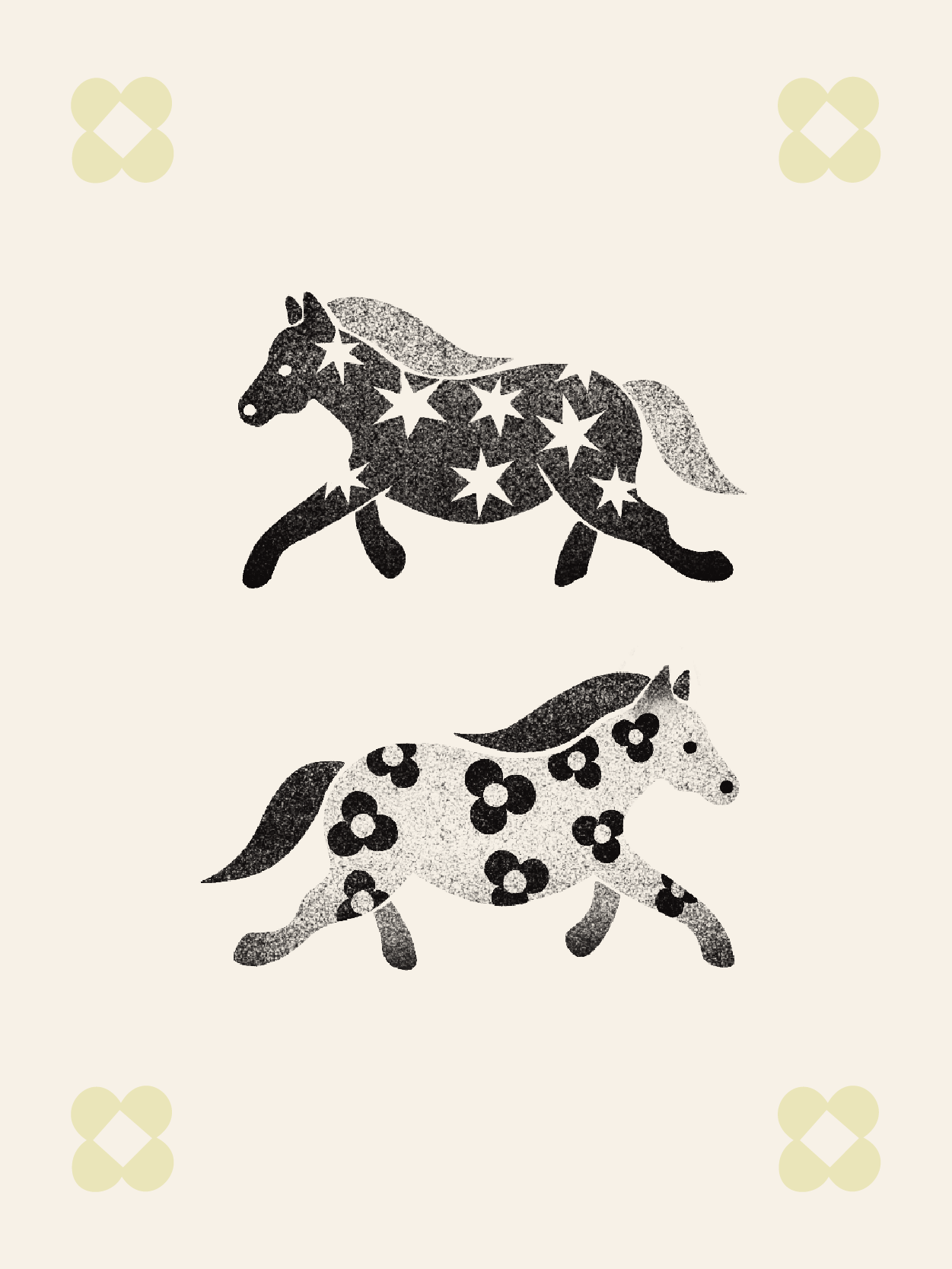flower & starry horses (both)