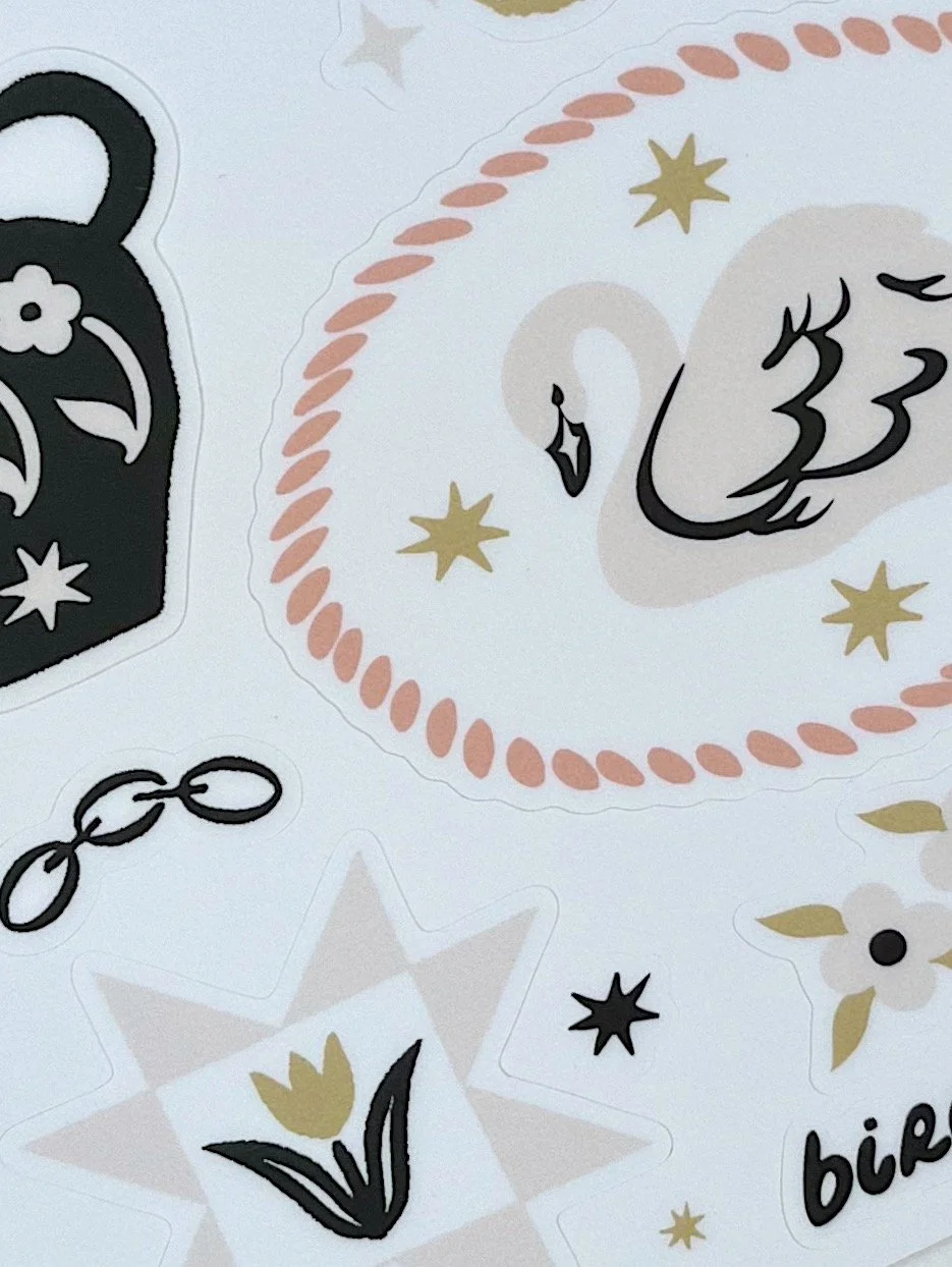 cosmic swan sticker set