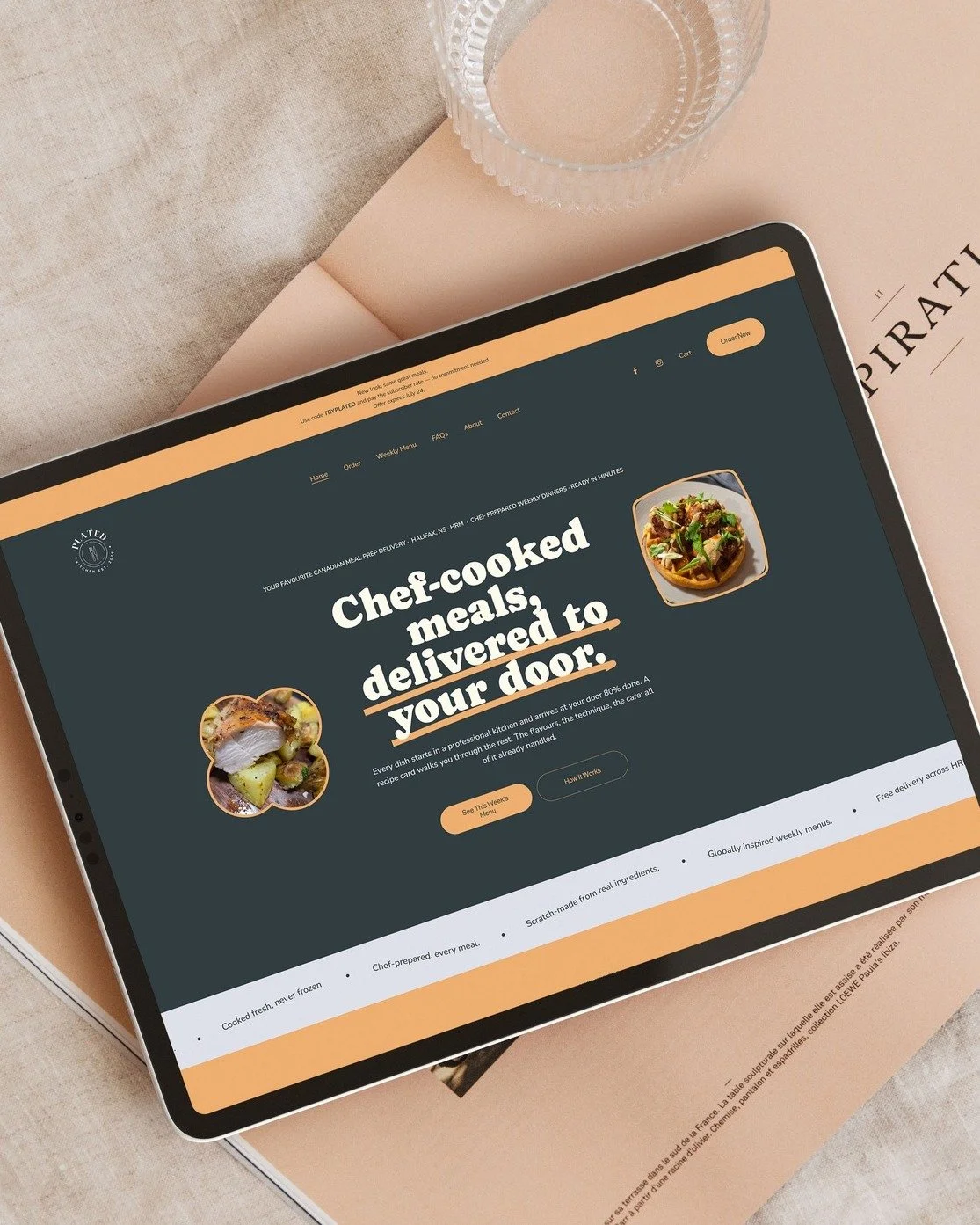 Tristan runs the kitchen at one of Halifax's best restaurants. He trained in Italy, cooked in a kitchen that now holds two Michelin stars, and has been building Plated Kitchen alongside all of it.

Chef-prepared meal delivery across Halifax, growing 