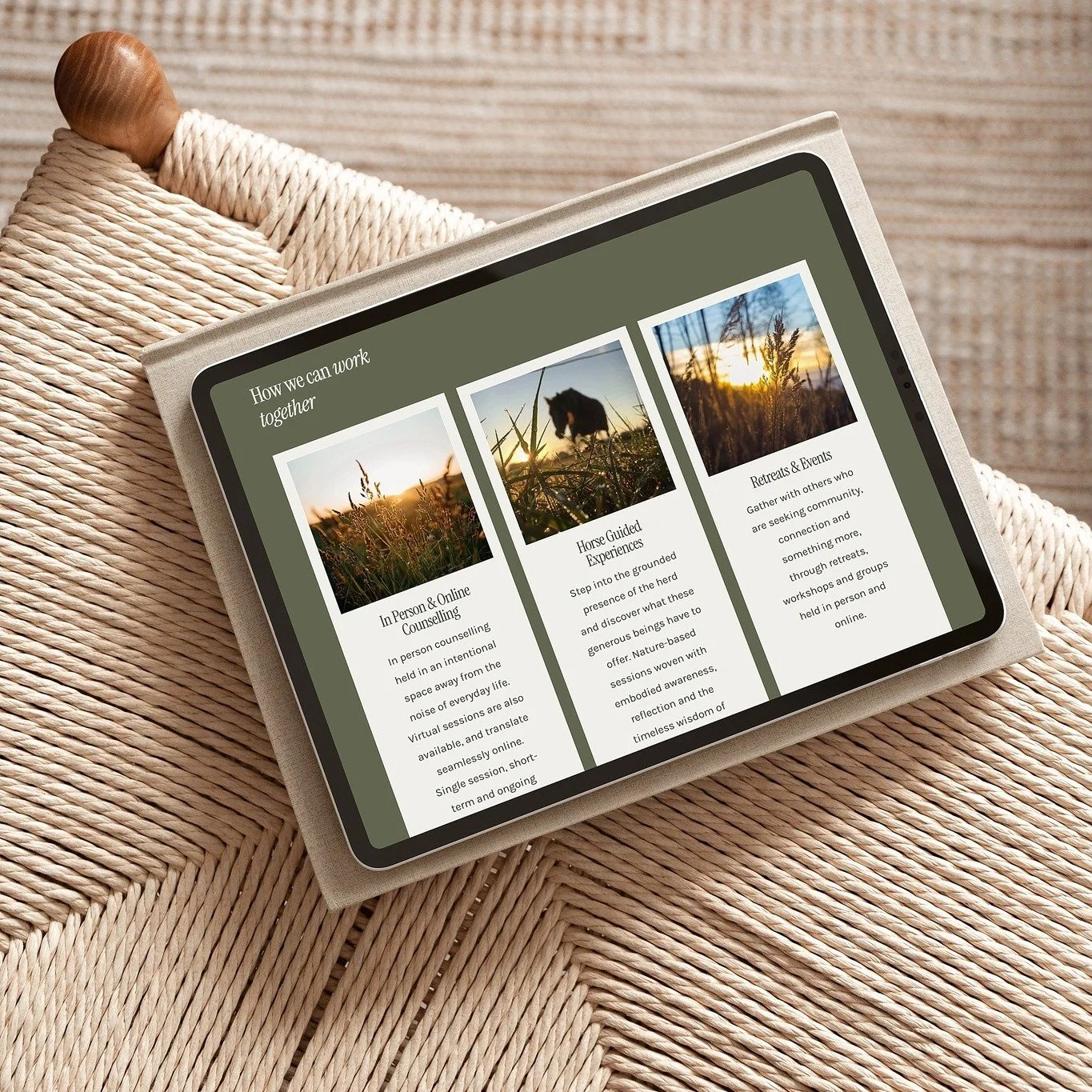 Squarespace website launch for an Alberta psychologist: counselling, horse guided experiences and retreats.

This one was a joy to work on!

Toni is a Registered Psychologist just south of Okotoks. Her practice has grown into three distinct offerings