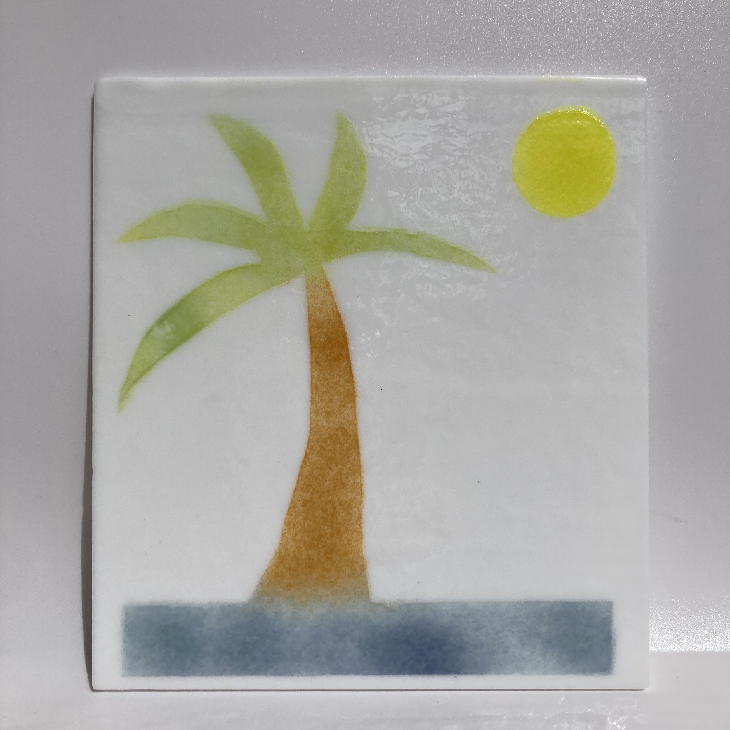Palm, Ocean, Sun / 2025 / 6 x 5.5 in