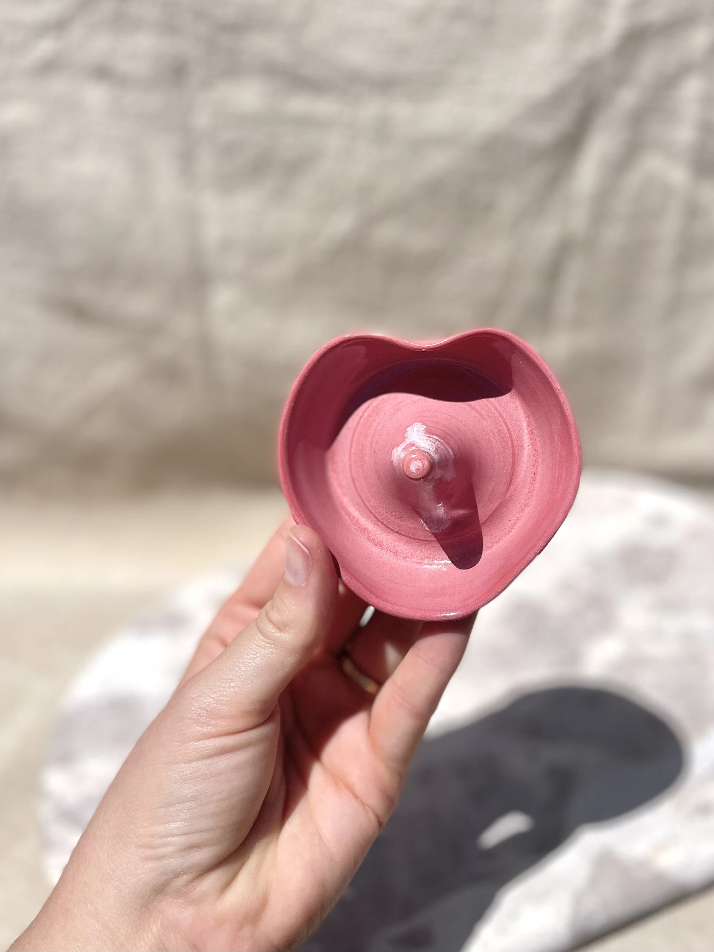 Pink Heart Ring Holder