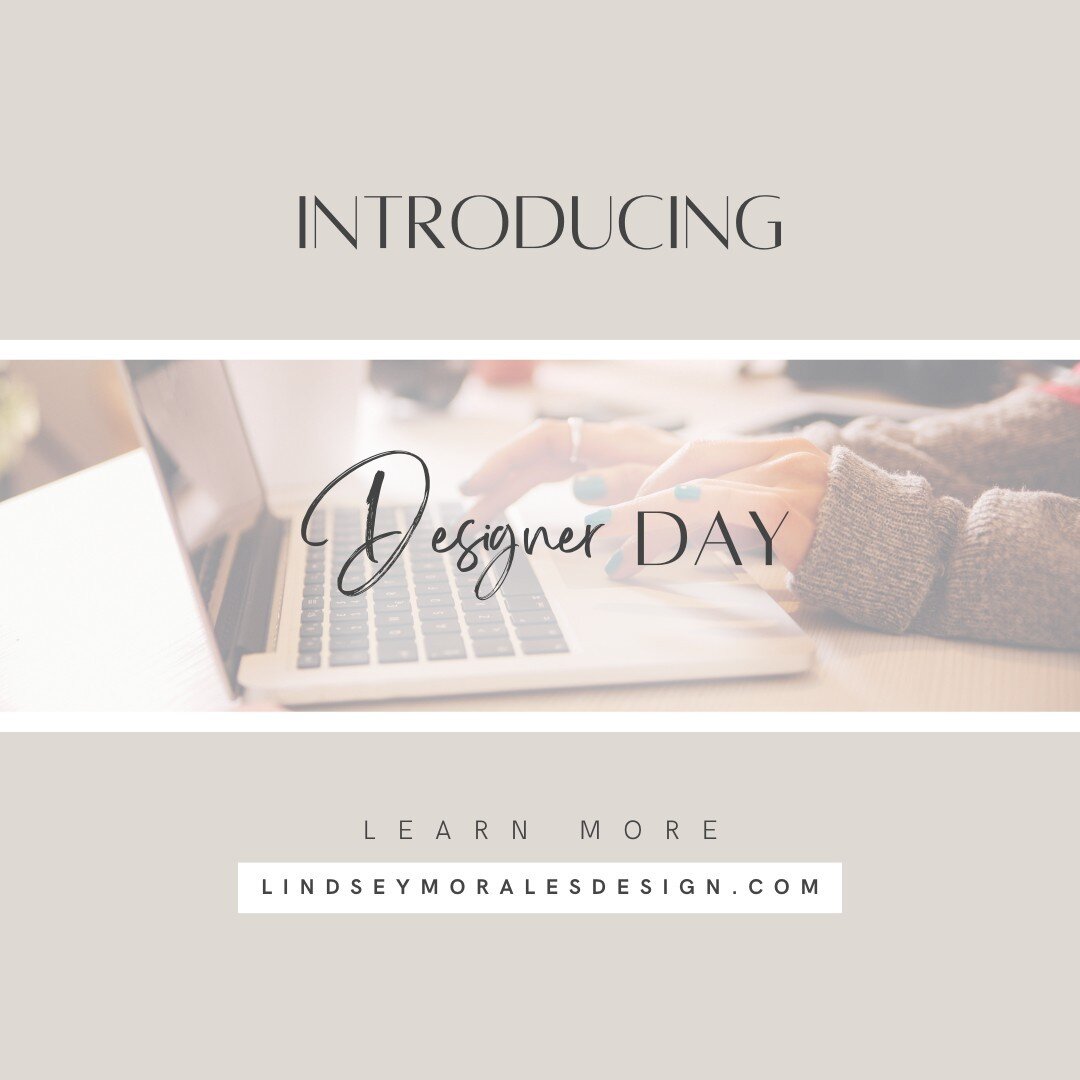 New Service: Designer Day!⁠
⁠
This is the perfect option if you are new business in need of a way for your customers to easily find you.⁠
⁠
Learn more about the new service on www.lindseymoralesdesign.com⁠
⁠
Not sure if Designer Day is for you? Reach