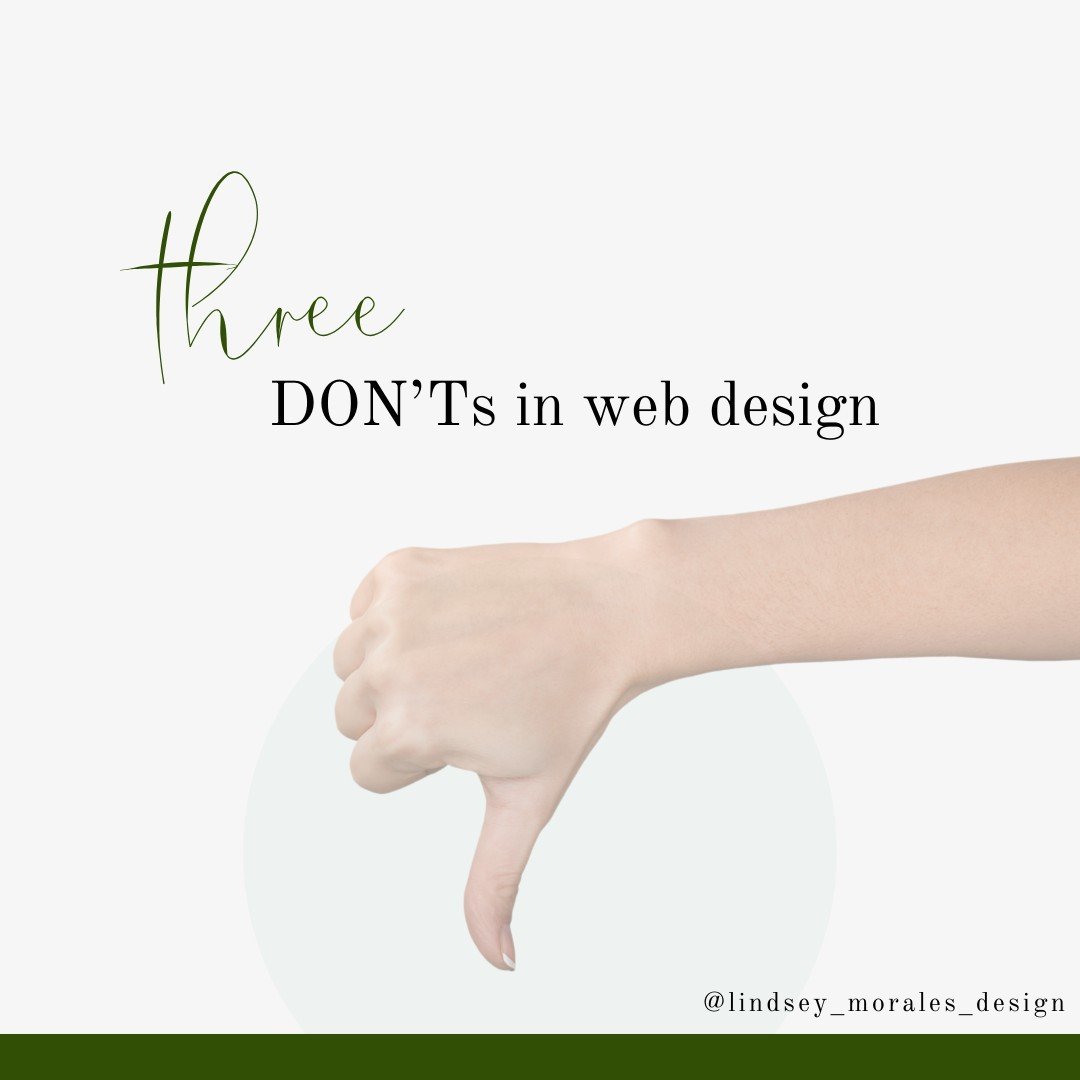 What else drives you crazy about websites?

Contact me today if you need help getting rid of these website &ldquo;no-no&rsquo;s&rdquo; 👩🏼&zwj;💻

Visit www.lindseymoralesdesign.com or email me directly at info@lindseymoralesdesign.com. 
.⁠
.⁠
.⁠
.⁠