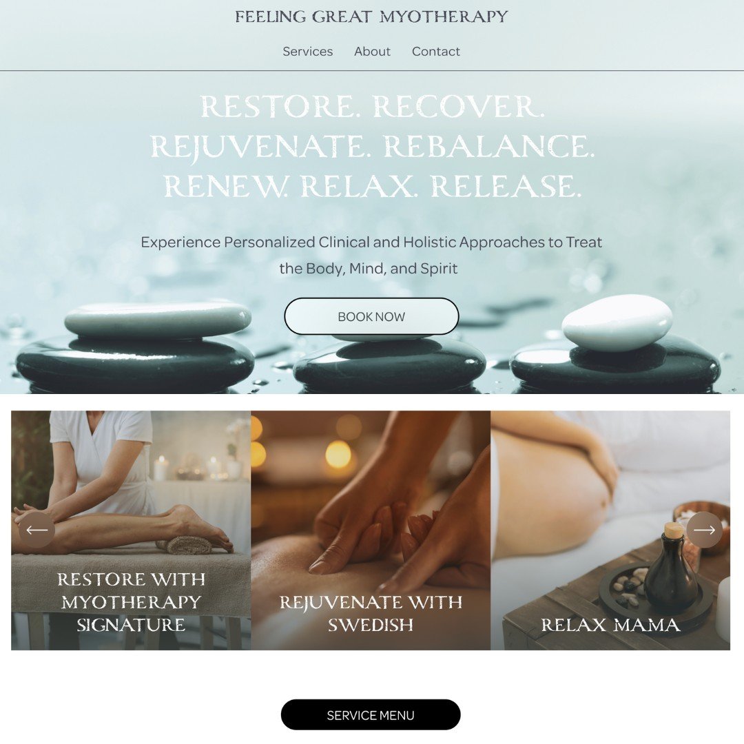 ✨️ Client feature: Feeling Great Myotherapy.⁠
⁠
I have been lucky enough to do not one, but two massage therapy websites in the past few weeks. @feeling_great_myotherapy specializes in holistic healing massages ranging from lymphatic massage to sacre